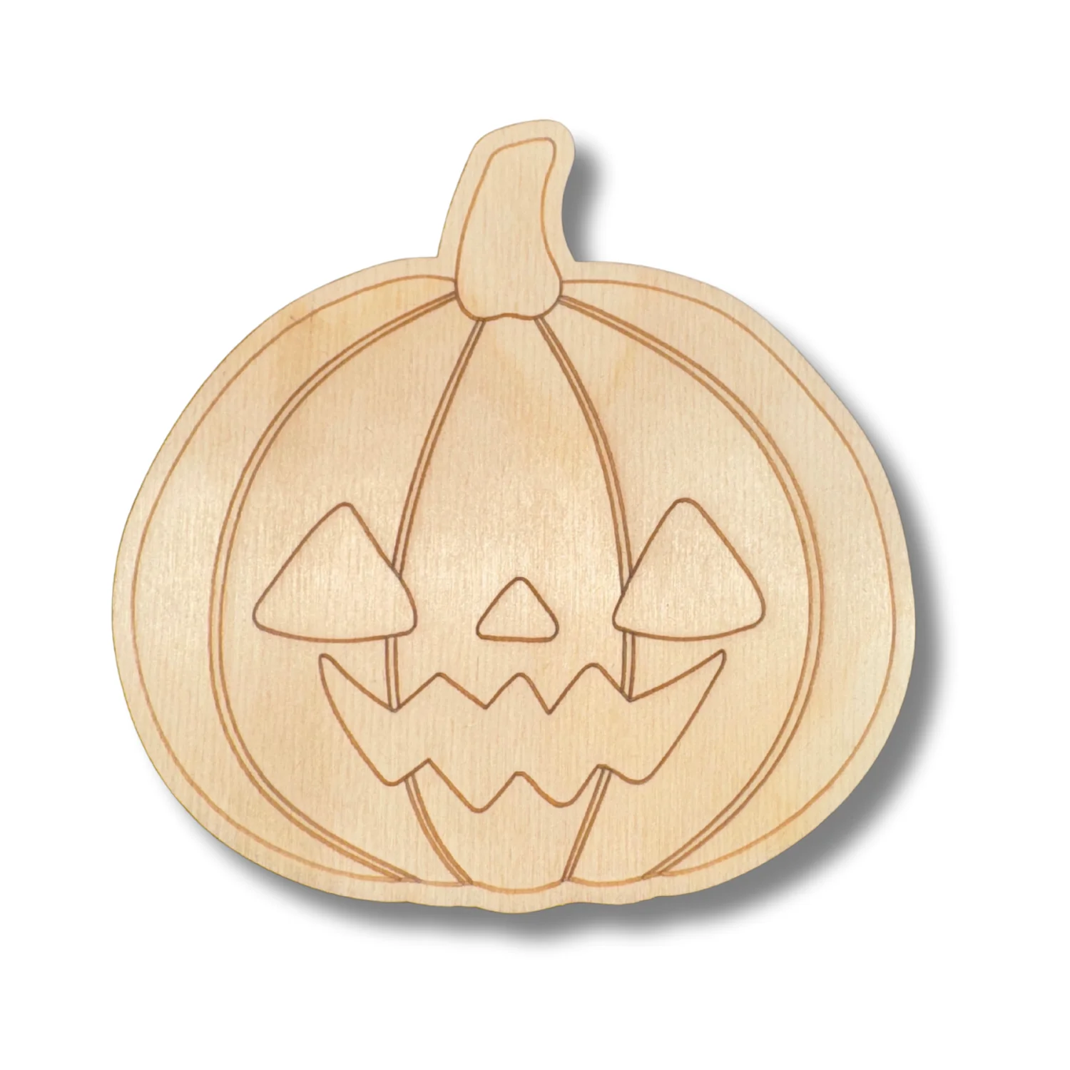 Unfinished Wood Etched Spooky Jack o' Lantern Shape | Paint By Line Crafts | up to 30" DIY - Image 2