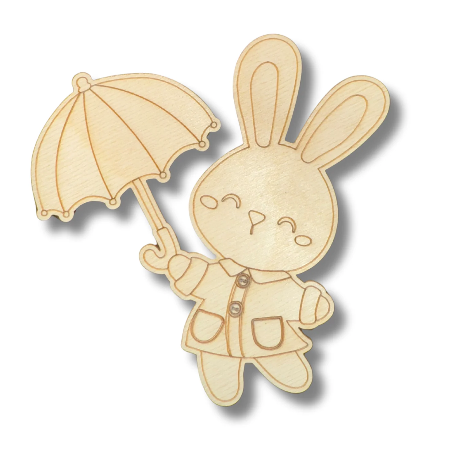 Unfinished Wood Etched Spring Bunny Shape | Paint By Line Crafts | up to 30" DIY - Image 2