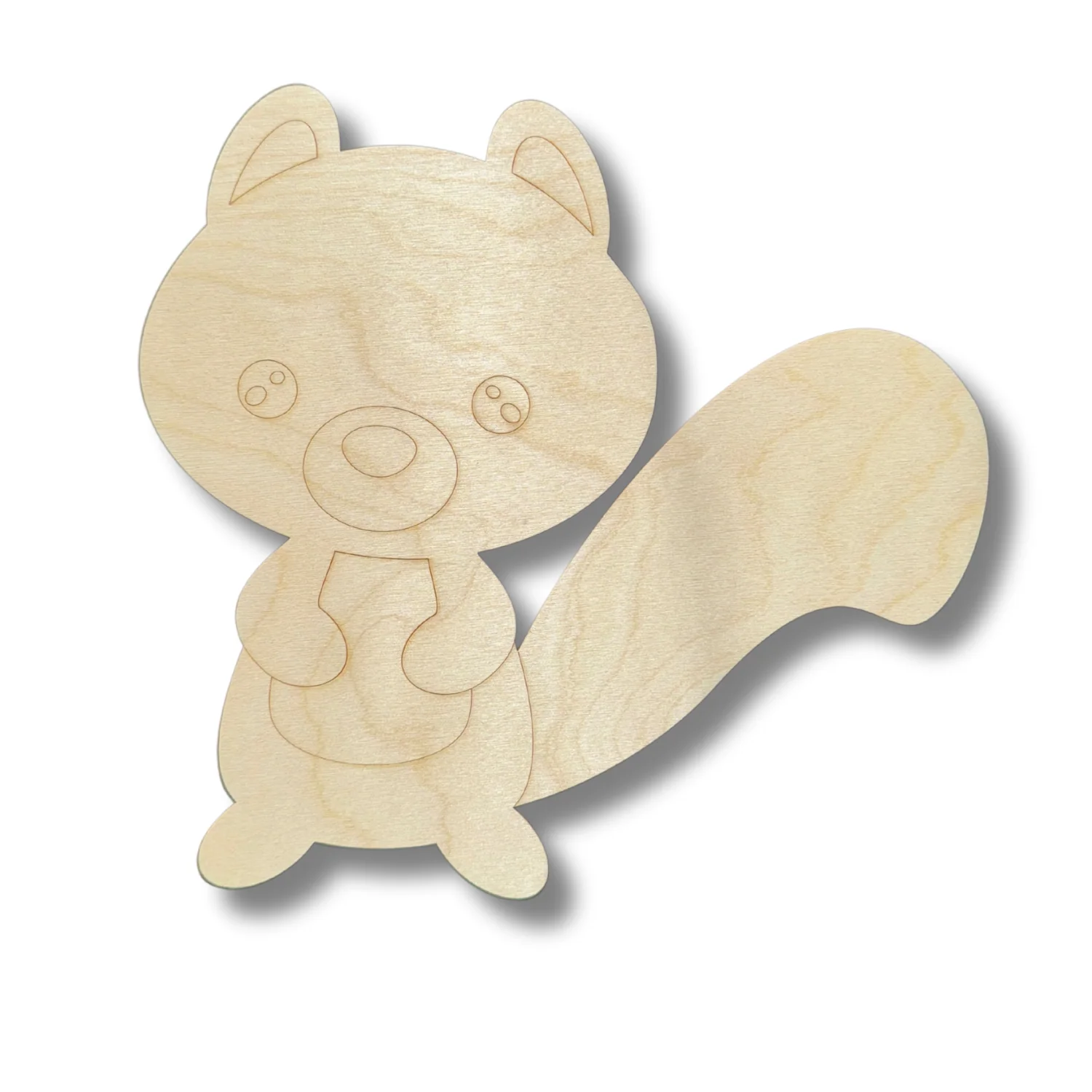 Unfinished Wood Etched Squirrel Shape | Paint By Line Crafts | up to 30" DIY - Image 2