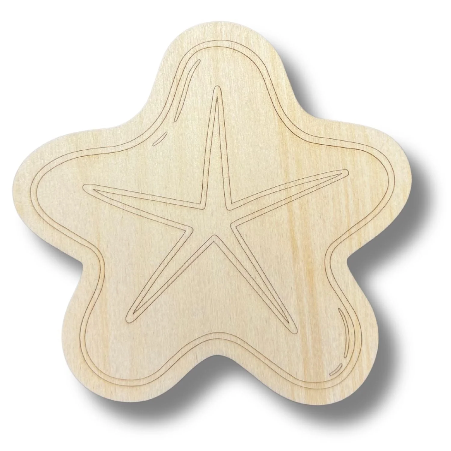 Unfinished Wood Etched Star Fish Shape | Paint By Line Crafts | up to 30" DIY - Image 2