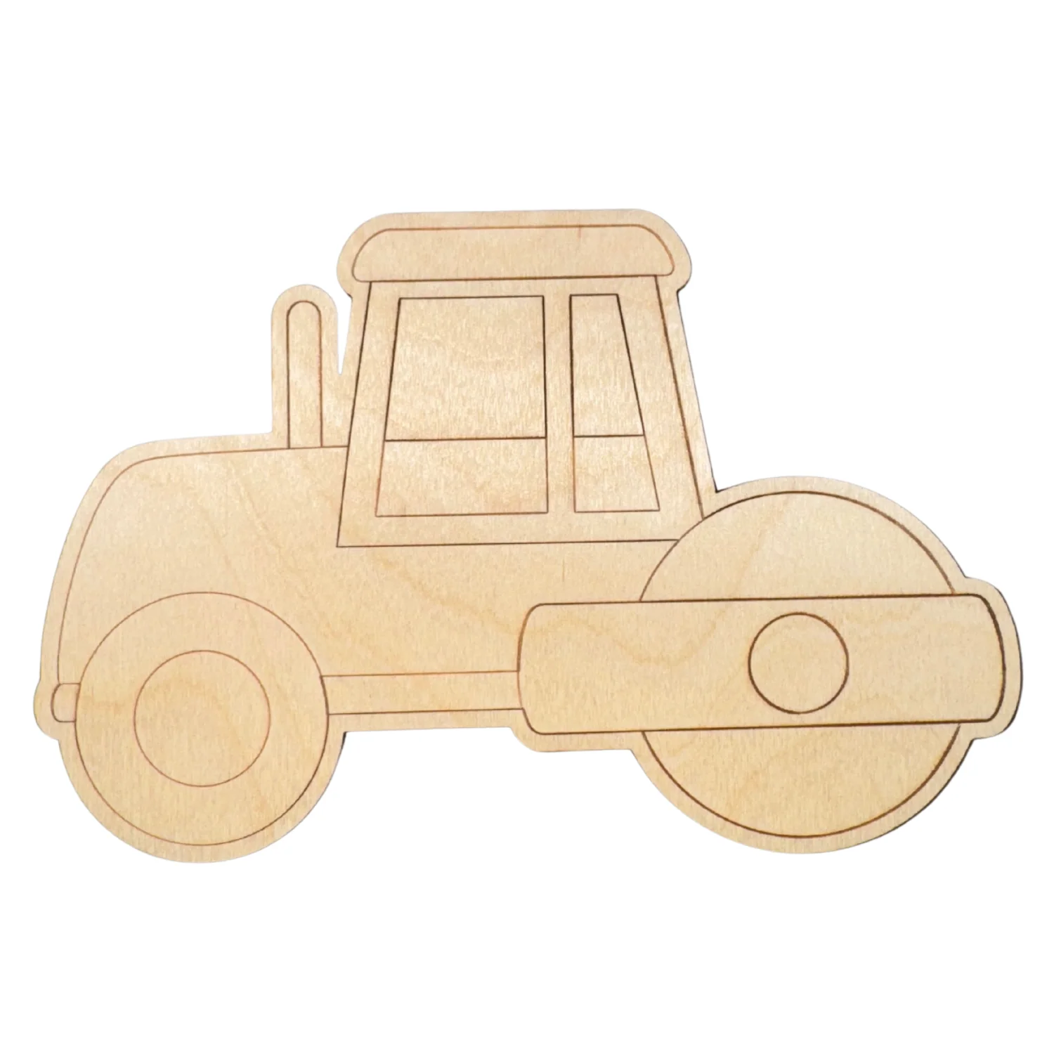 Unfinished Wood Etched Steam Roller Shape | Paint By Line Crafts | up to 30" DIY - Image 2