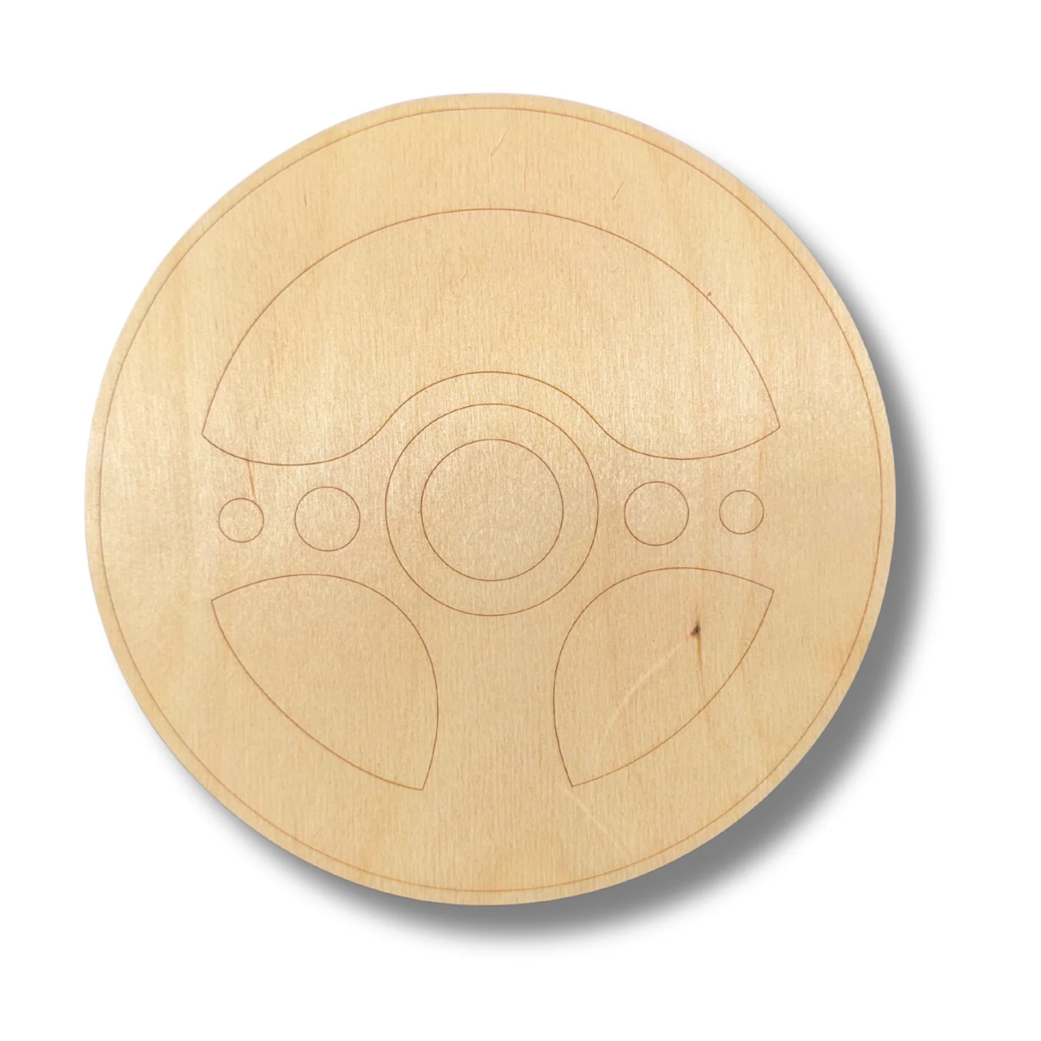 Unfinished Wood Etched Steering Wheel Shape | Paint By Line Crafts | up to 30" DIY - Image 2
