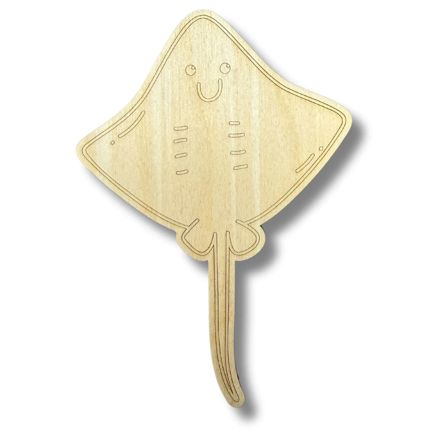 Unfinished Wood Etched Sting Ray Shape | Paint By Line Crafts | up to 30" DIY - Image 2