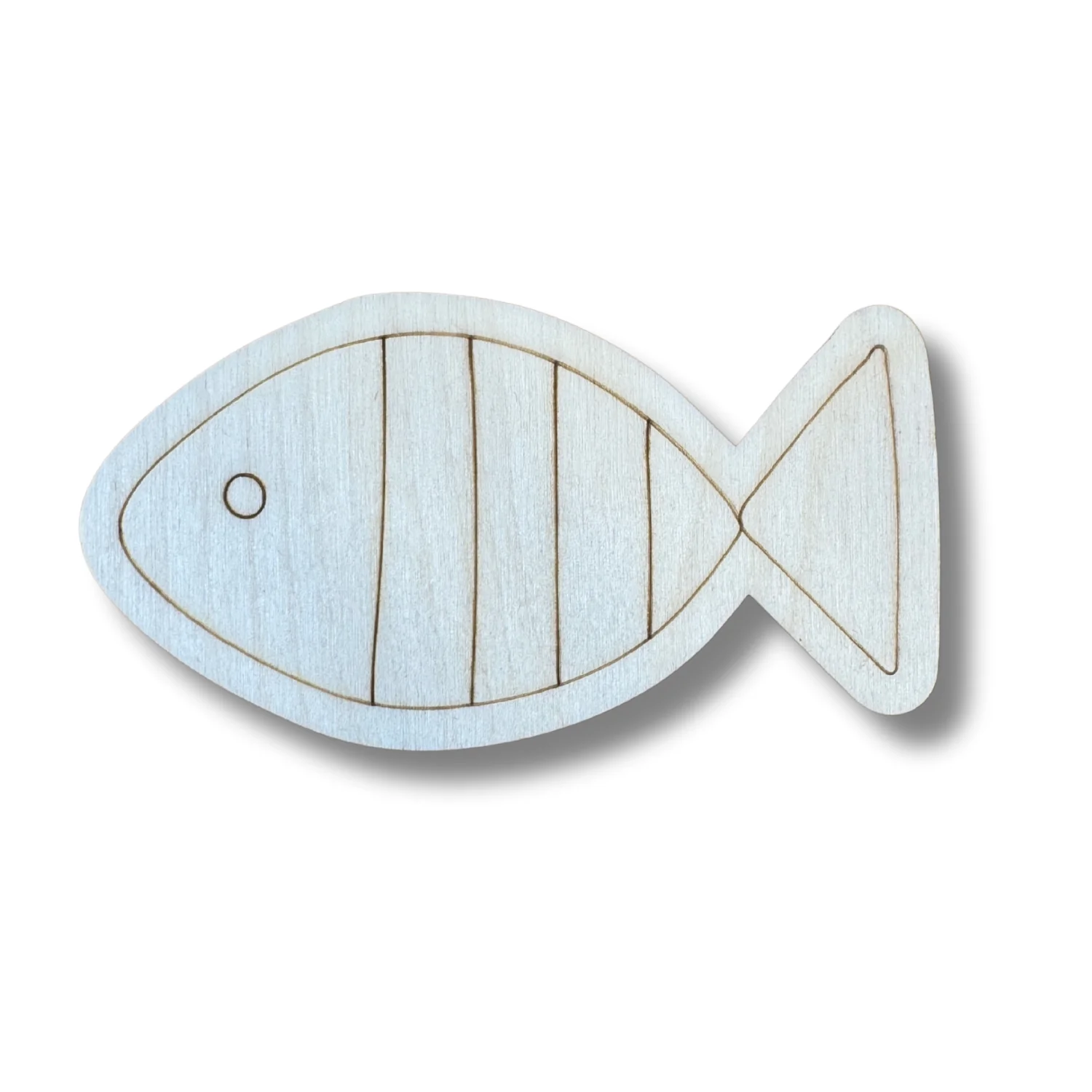 Unfinished Wood Etched Striped Fish Shape | Paint By Line Crafts | up to 30" DIY - Image 2