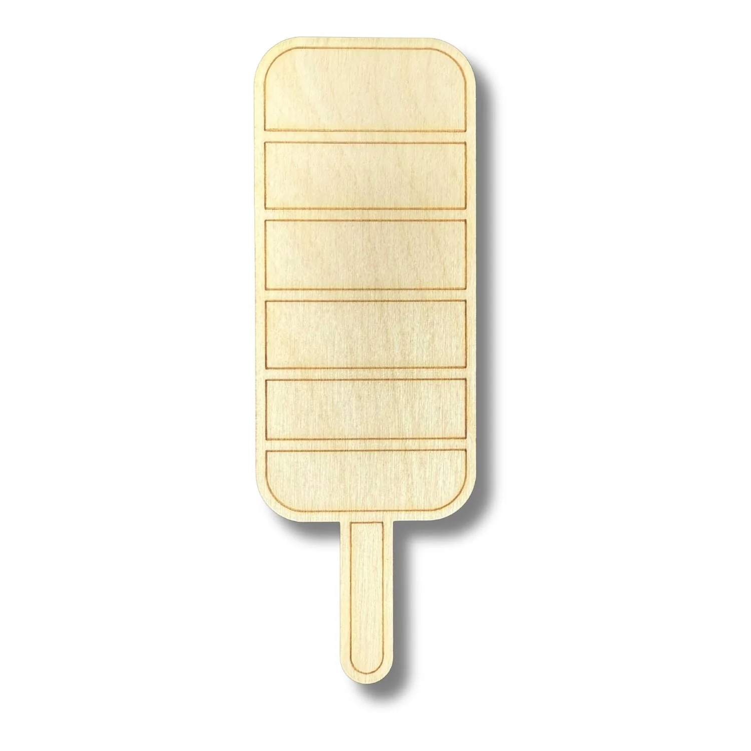Unfinished Wood Etched Striped Popsicle Shape | Paint By Line Crafts | up to 30" DIY - Image 2