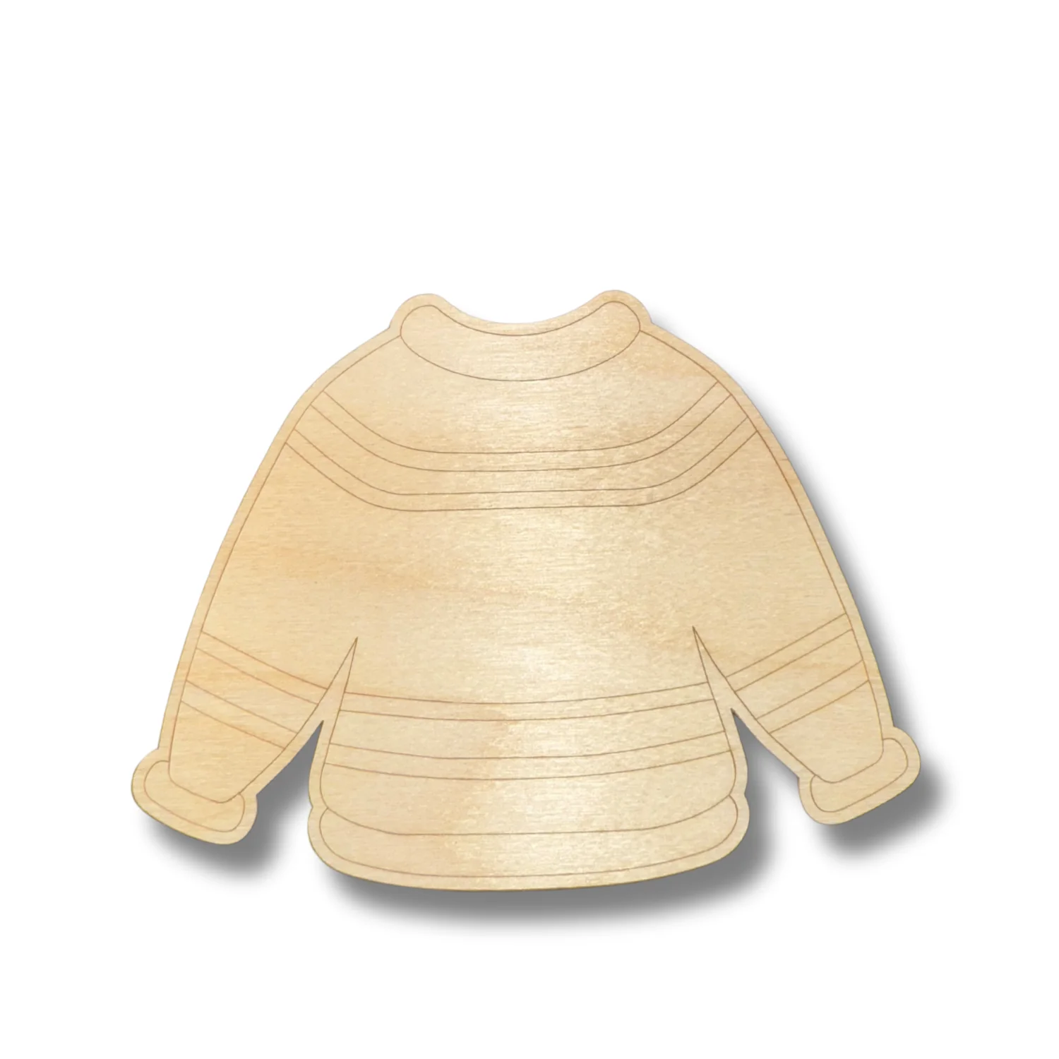 Unfinished Wood Etched Sweater Shape | Paint By Line Crafts | up to 30" DIY - Image 2