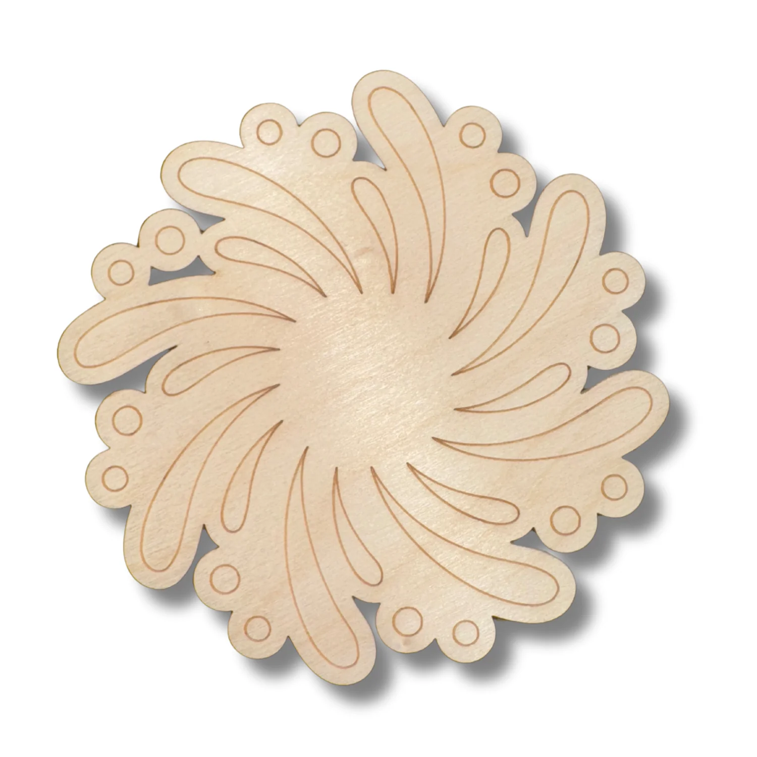 Unfinished Wood Etched Swirl Firework Shape | Paint By Line Crafts | up to 30" DIY - Image 2