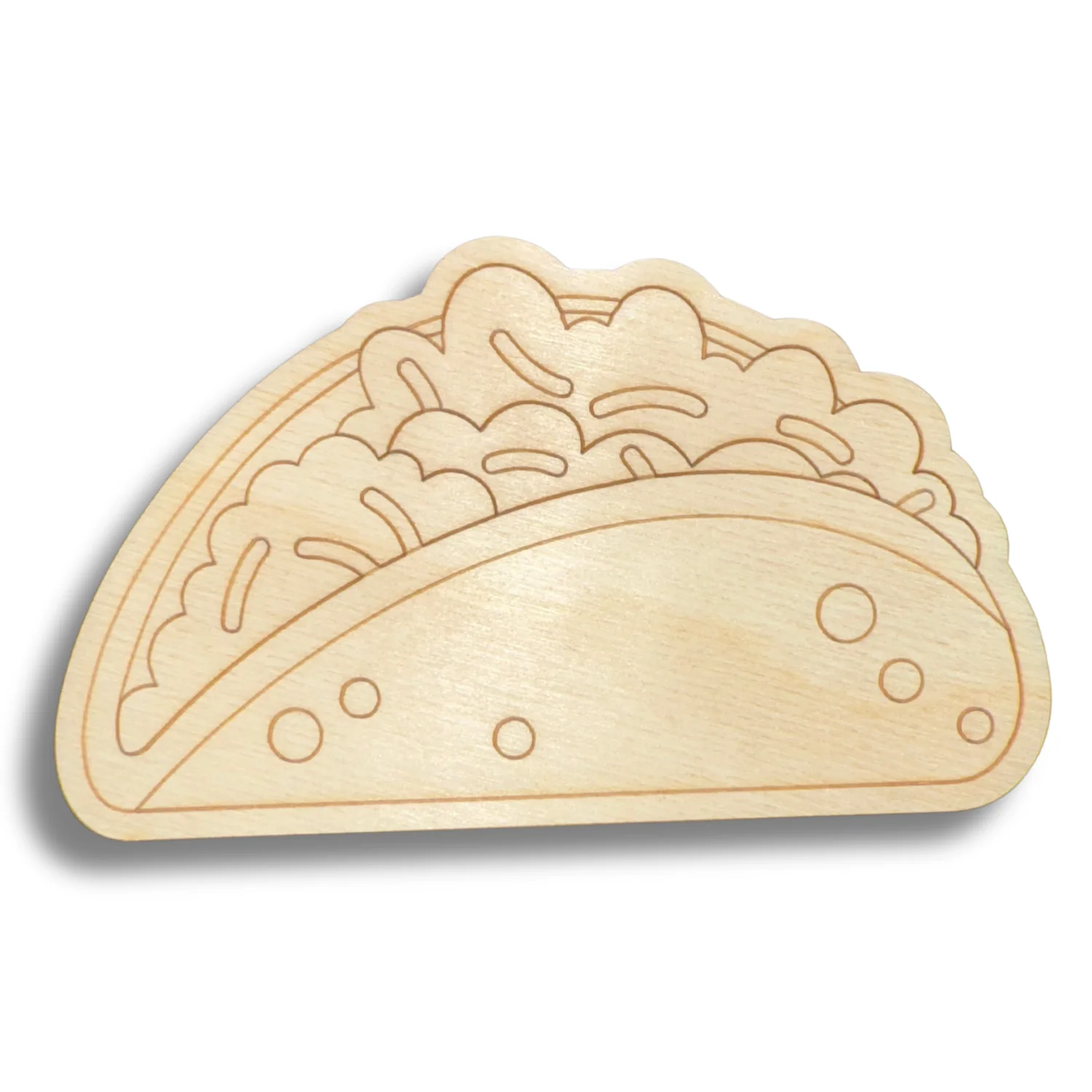 Unfinished Wood Etched Taco Shape | Paint By Line Crafts | up to 30" DIY - Image 2