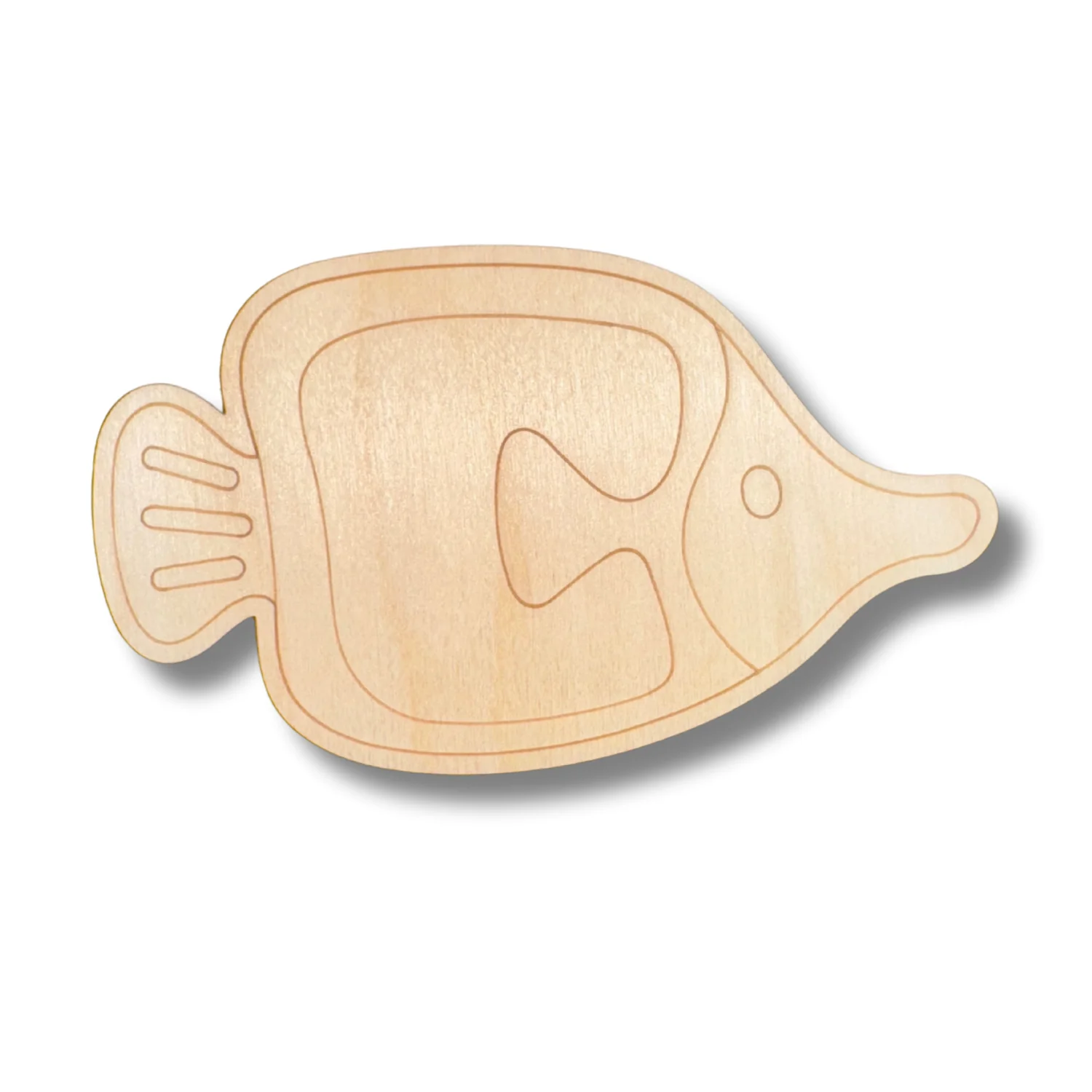 Unfinished Wood Etched Tang Fish Shape | Paint By Line Crafts | up to 30" DIY - Image 2