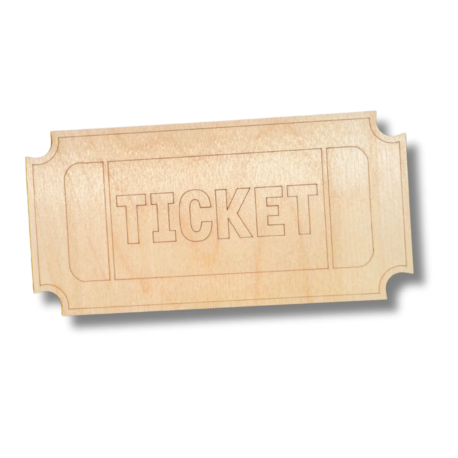 Unfinished Wood Etched Ticket Shape | Paint By Line Crafts | up to 30" DIY - Image 2