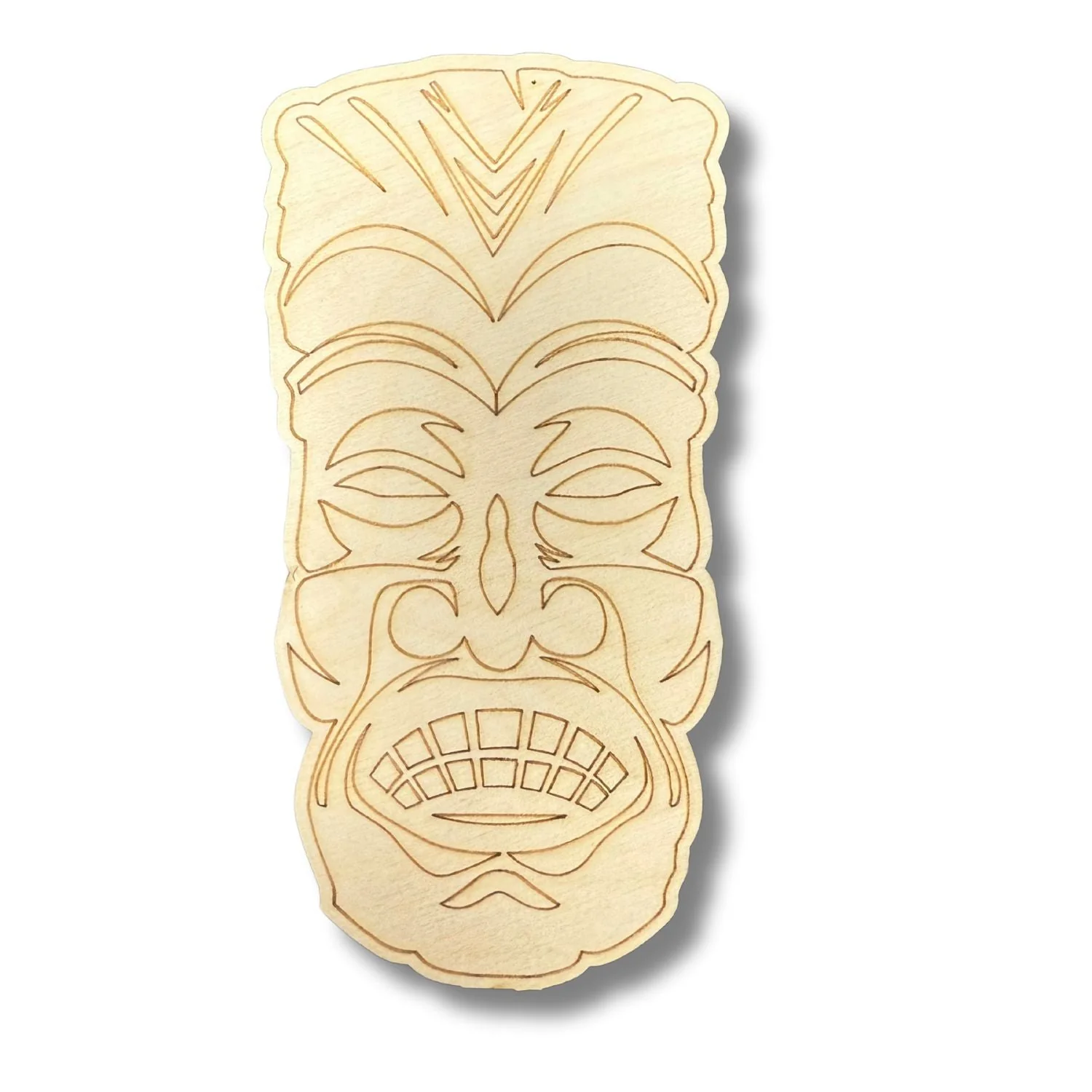 Unfinished Wood Etched Tiki Shape | Paint By Line Crafts | up to 30" DIY - Image 2