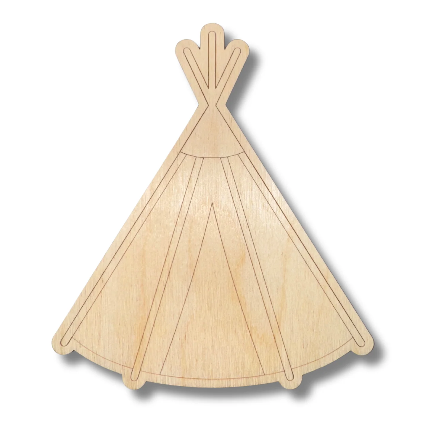 Unfinished Wood Etched Tipi Shape | Paint By Line Crafts | up to 30" DIY - Image 2