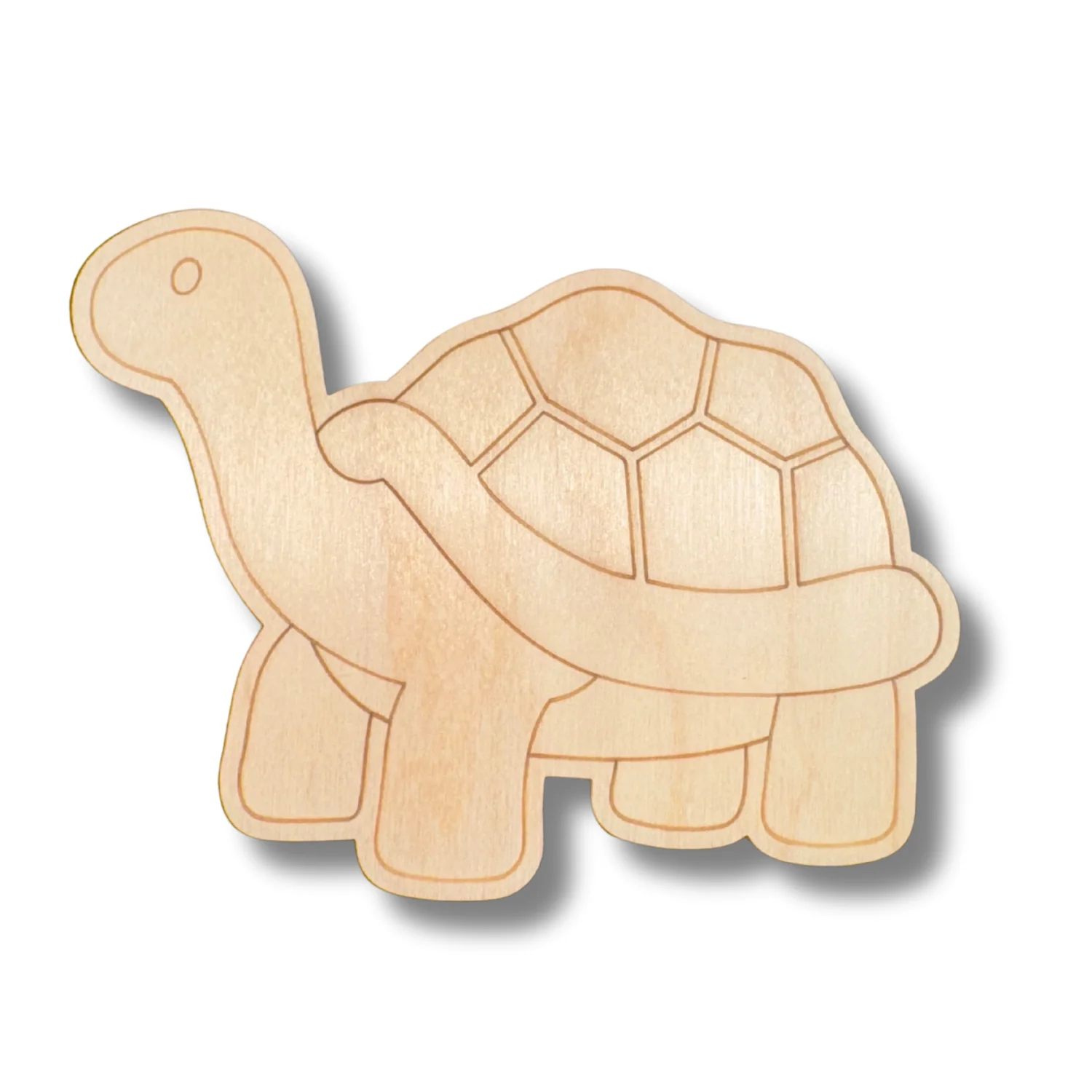 Unfinished Wood Etched Tortoise Shape | Paint By Line Crafts | up to 30" DIY - Image 2