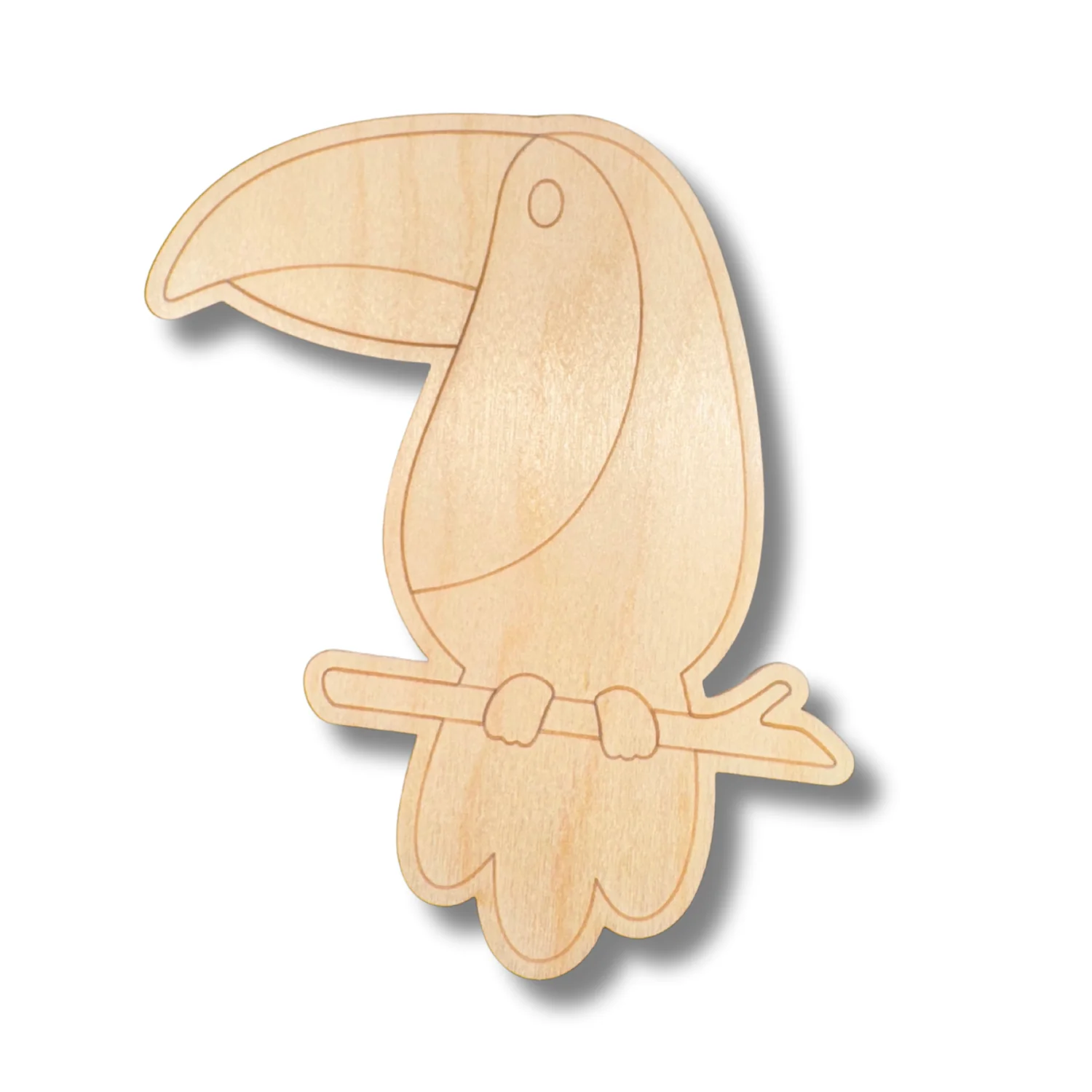 Unfinished Wood Etched Toucan Shape | Paint By Line Crafts | up to 30" DIY - Image 2