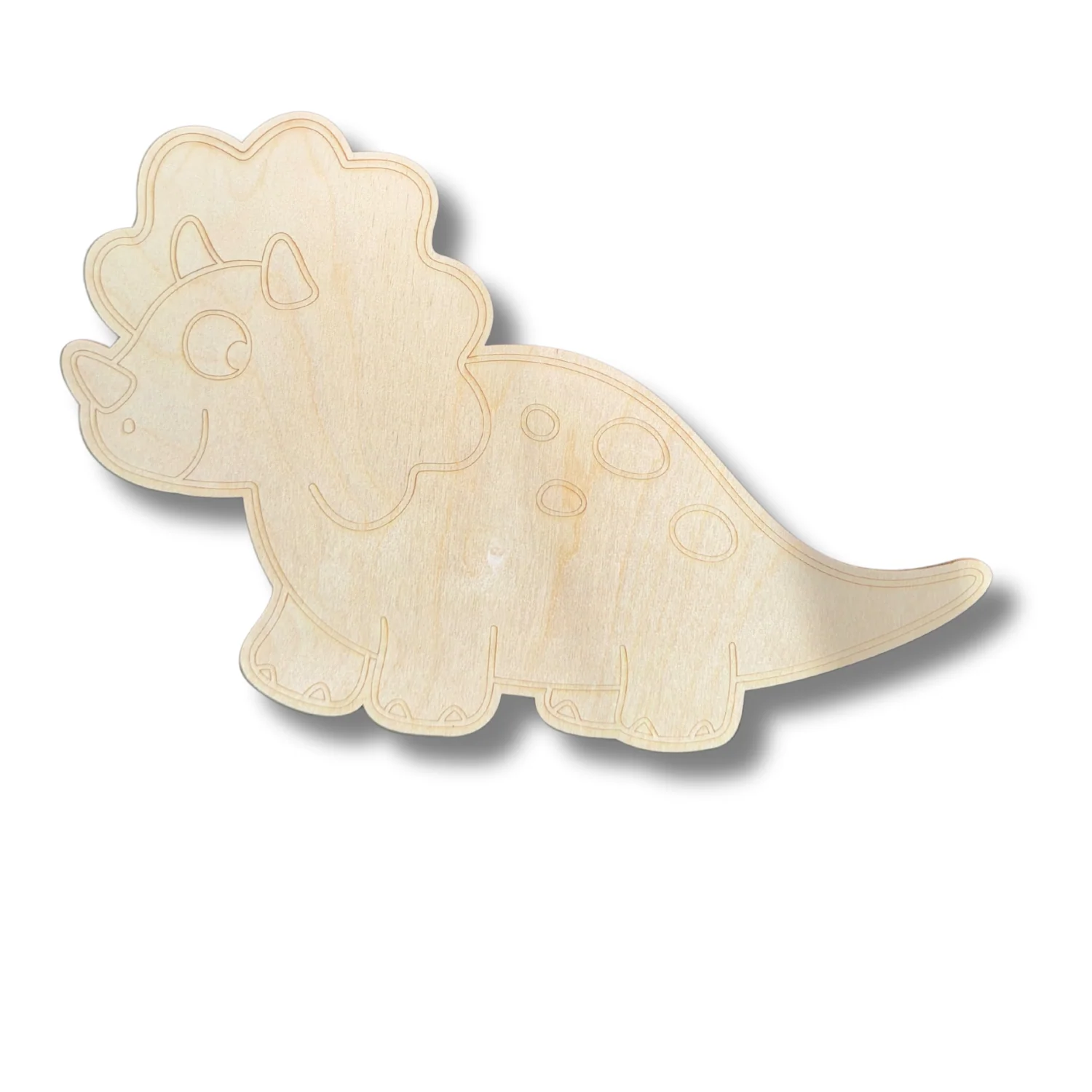 Unfinished Wood Etched Triceratops Shape | Paint By Line Crafts | up to 30" DIY - Image 2