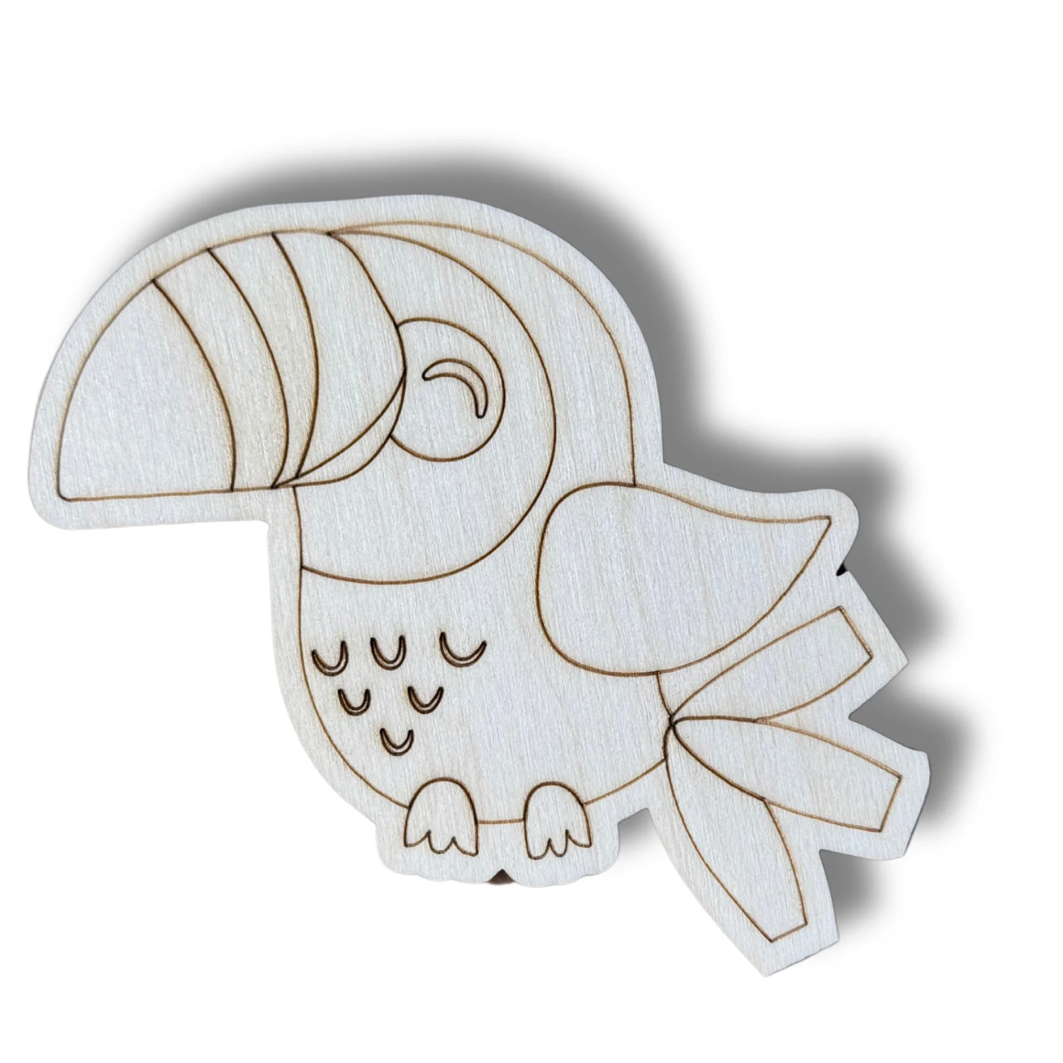 Unfinished Wood Etched Tucan Shape | Paint By Line Crafts | up to 30" DIY - Image 2