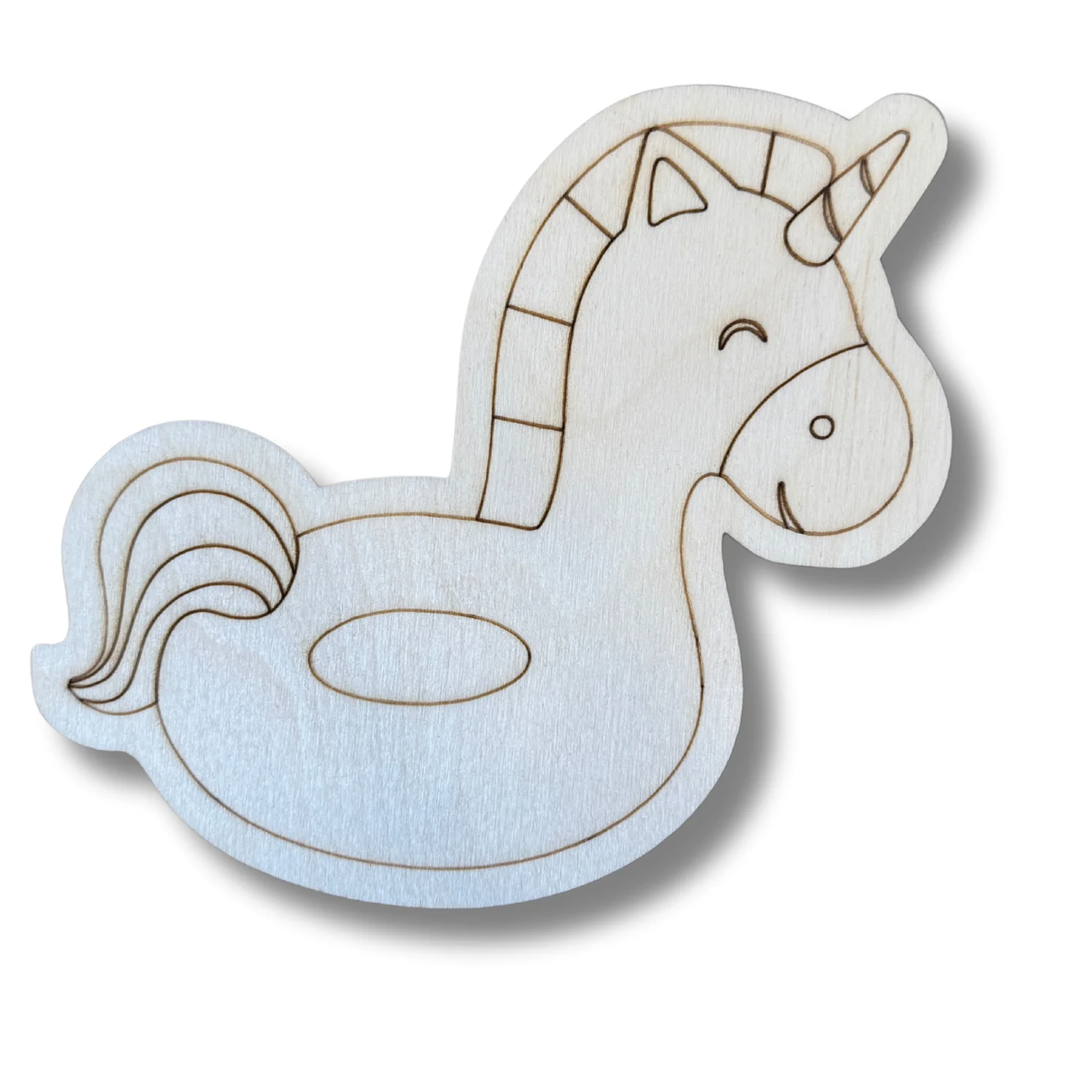 Unfinished Wood Etched Unicorn Float Shape | Paint By Line Crafts | up to 30" DIY - Image 2