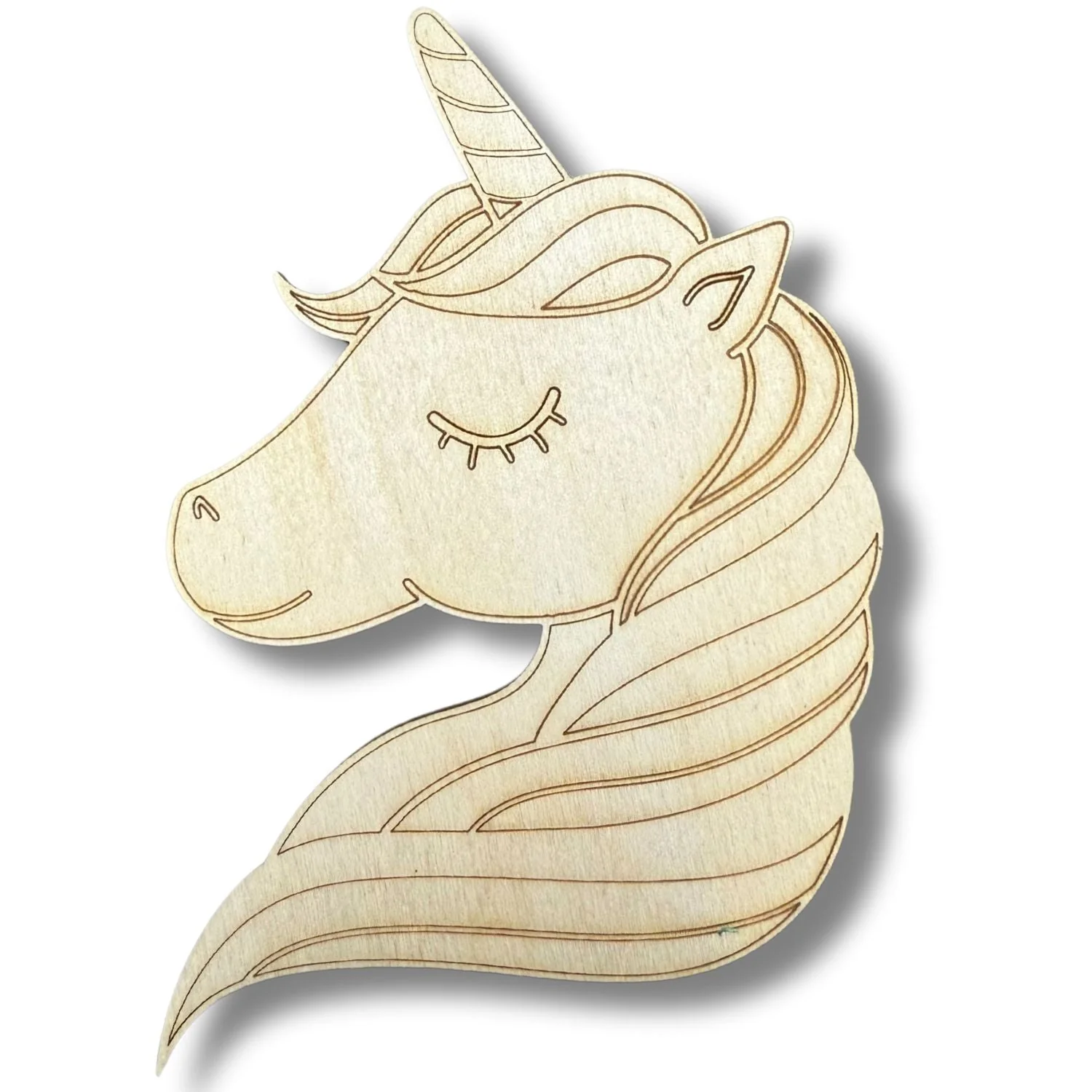 Unfinished Wood Etched Unicorn Shape | Paint By Line Crafts | up to 30" DIY - Image 2