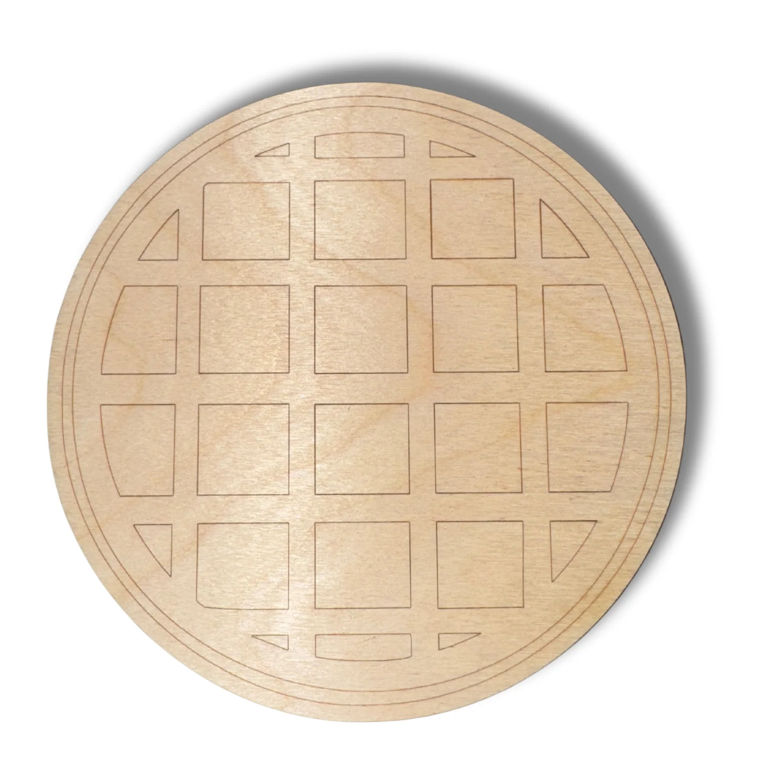 Unfinished Wood Etched Waffles Shape | Paint By Line Crafts | up to 30" DIY - Image 2