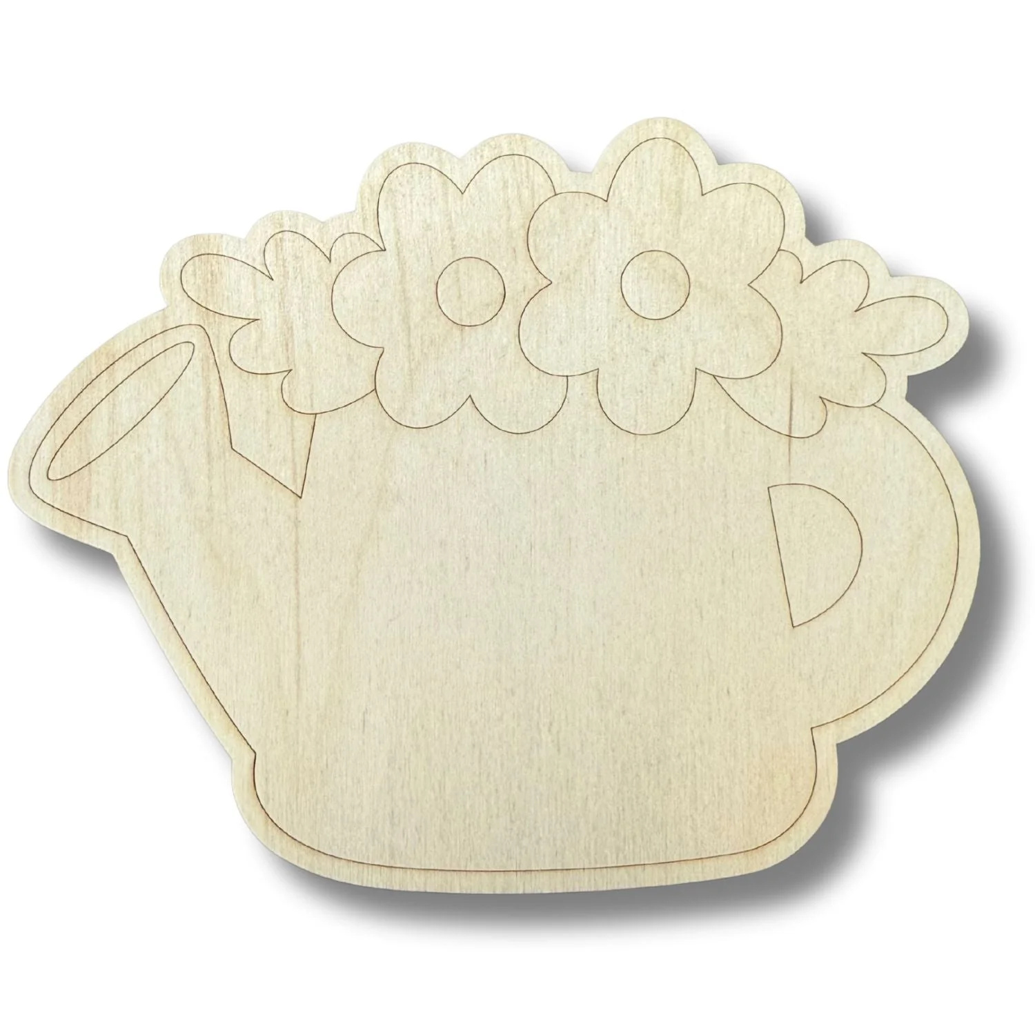 Unfinished Wood Etched Watering Can Shape | Paint By Line Crafts | up to 30" DIY - Image 2