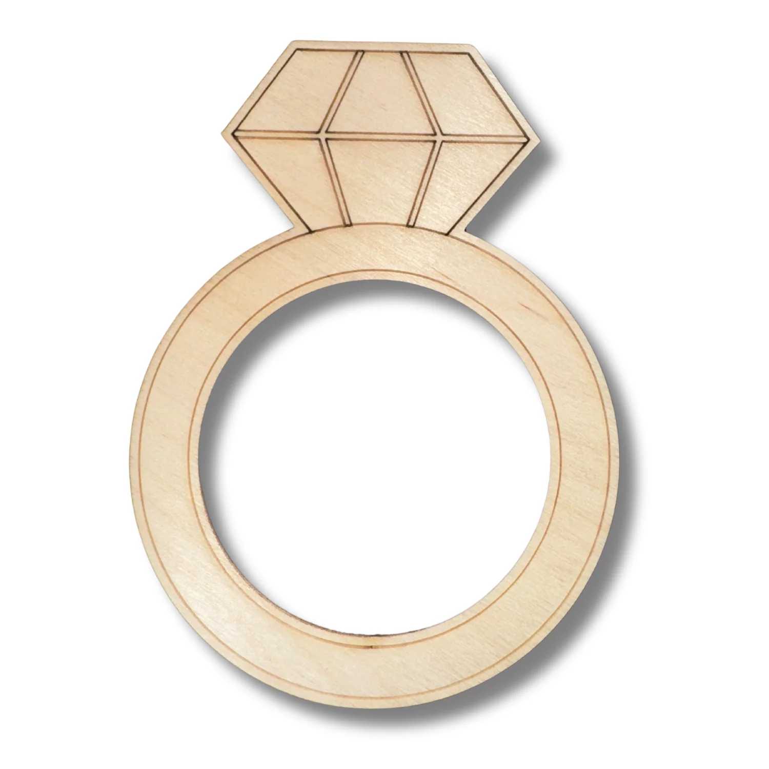 Unfinished Wood Etched Wedding Ring Shape | Paint By Line Crafts | up to 30" DIY - Image 2
