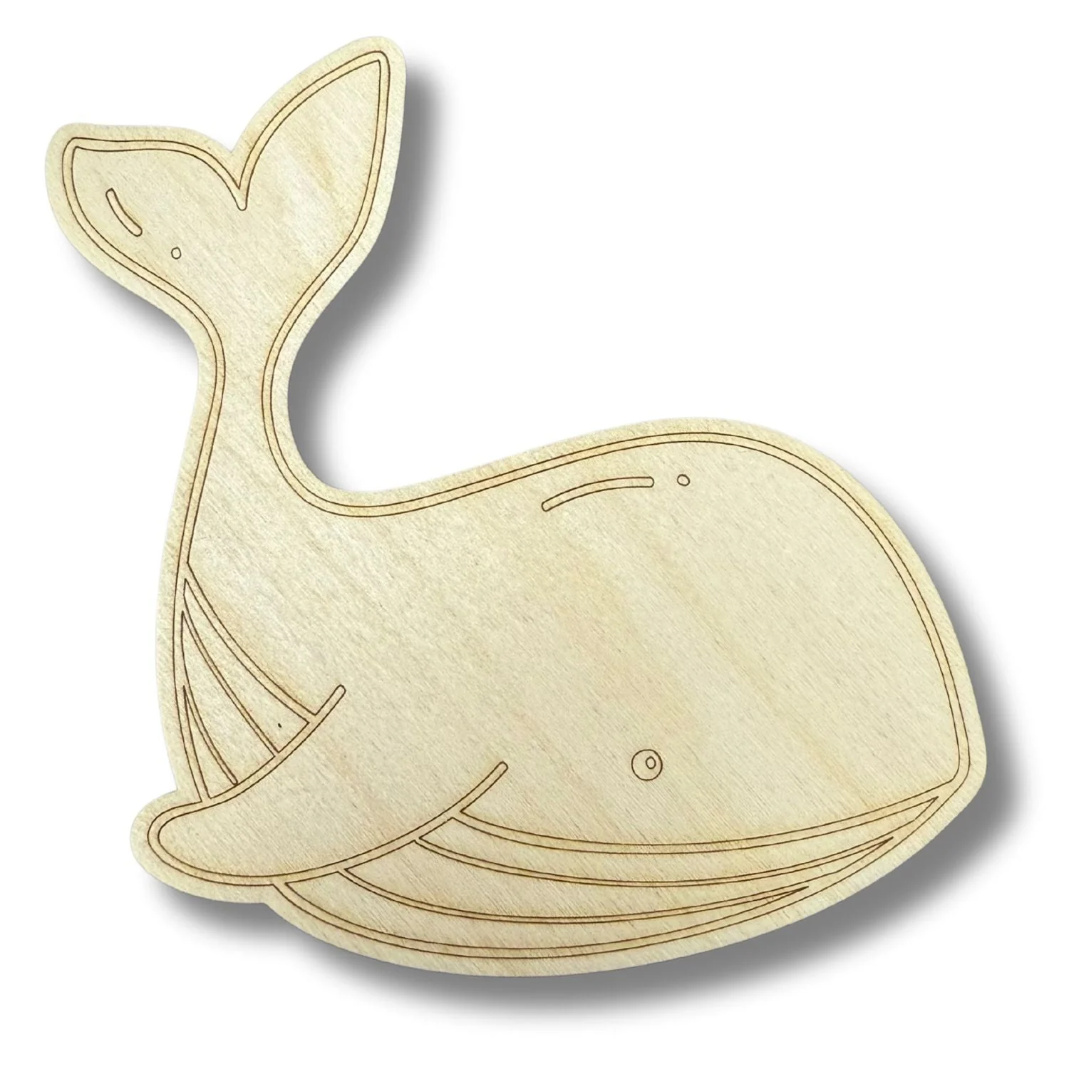 Unfinished Wood Etched Whale Shape | Paint By Line Crafts | up to 30" DIY - Image 2