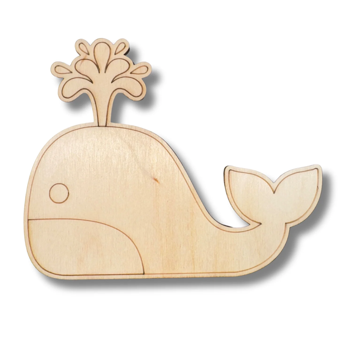Unfinished Wood Etched Whale Shape | Paint By Line Crafts | up to 30" DIY - Image 2