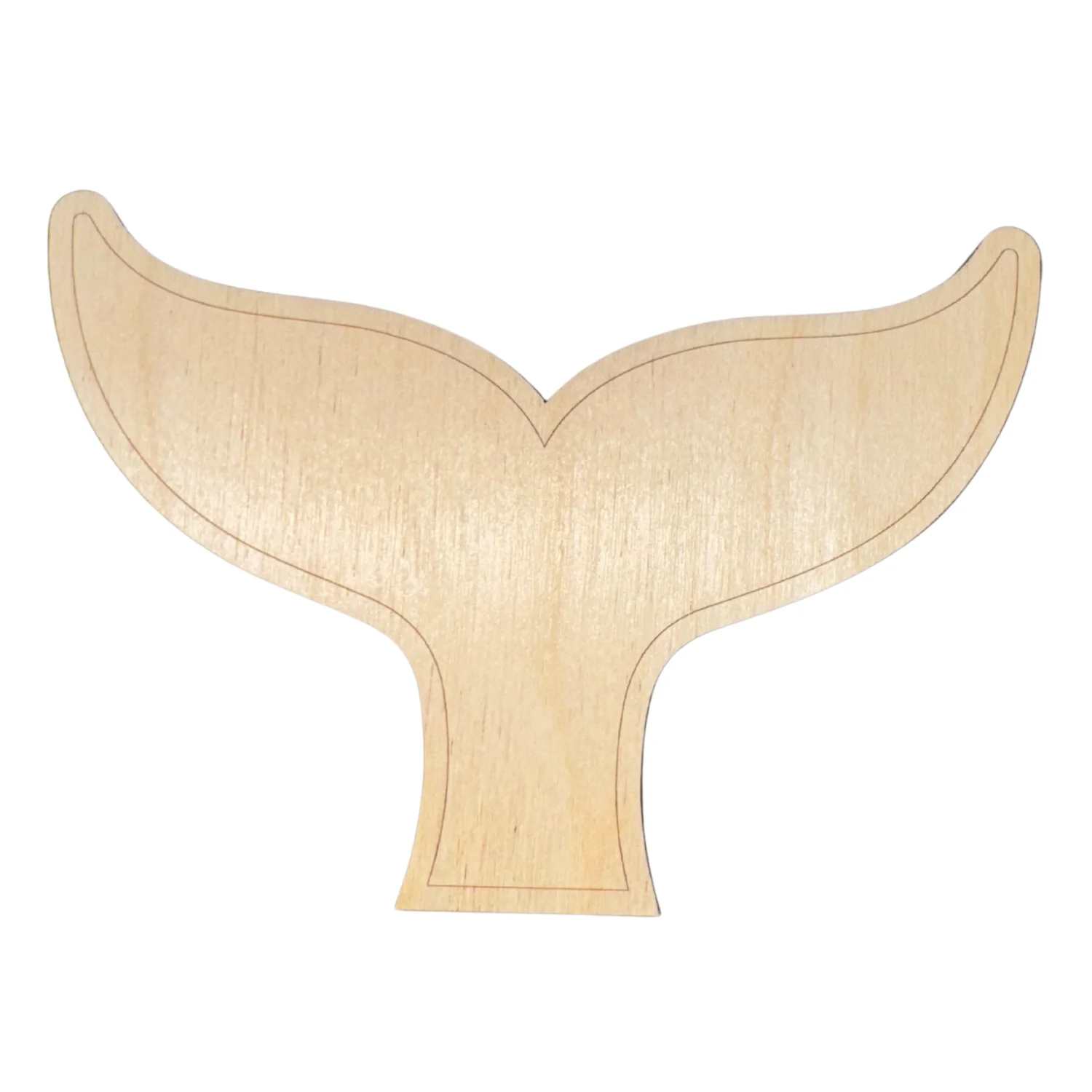 Unfinished Wood Etched Whale Tail Shape | Paint By Line Crafts | up to 30" DIY - Image 2