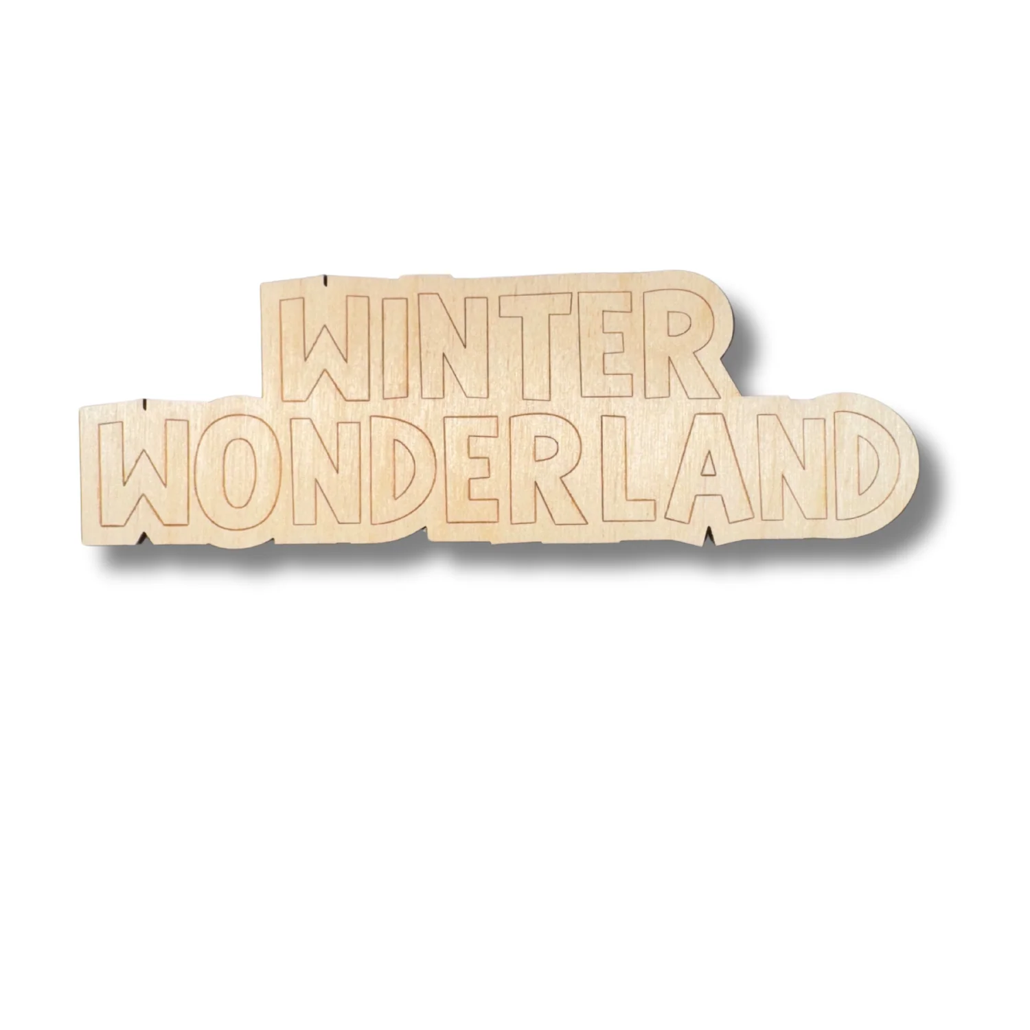 Unfinished Wood Etched Winter Wonderland Shape | Paint By Line Crafts | up to 30" DIY - Image 2