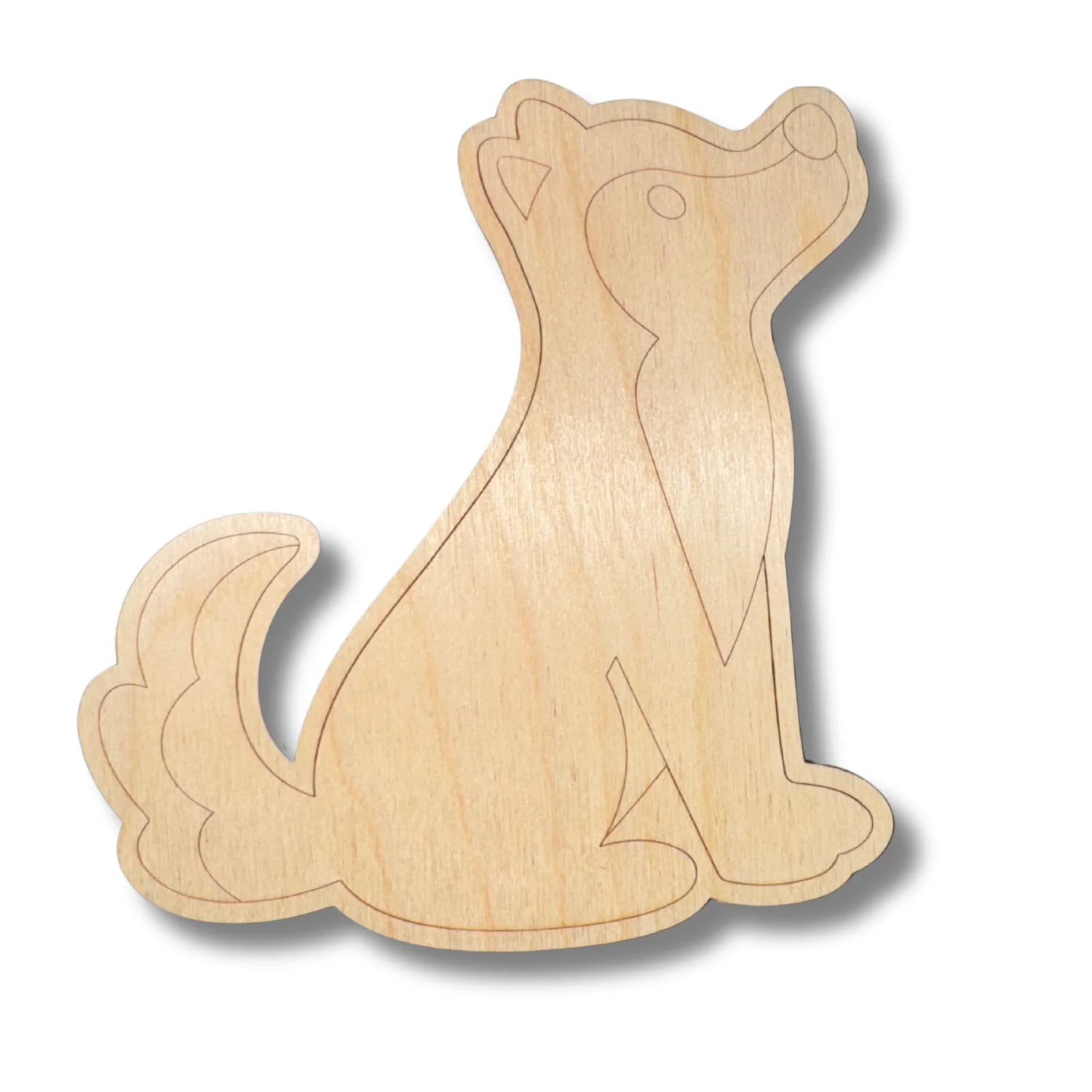 Unfinished Wood Etched Wolf Shape | Paint By Line Crafts | up to 30" DIY - Image 2
