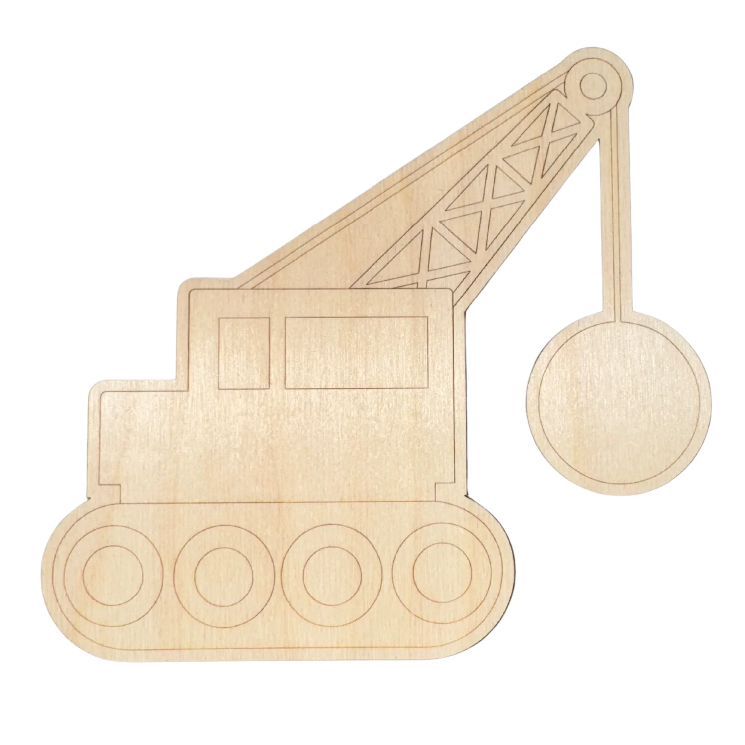 Unfinished Wood Etched Wrecking Ball Shape | Paint By Line Crafts | up to 30" DIY - Image 2