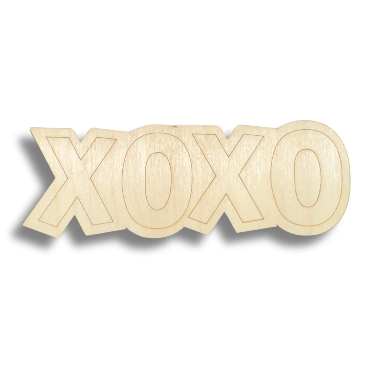 Unfinished Wood Etched XOXO Shape | Paint By Line Crafts | up to 30" DIY - Image 2