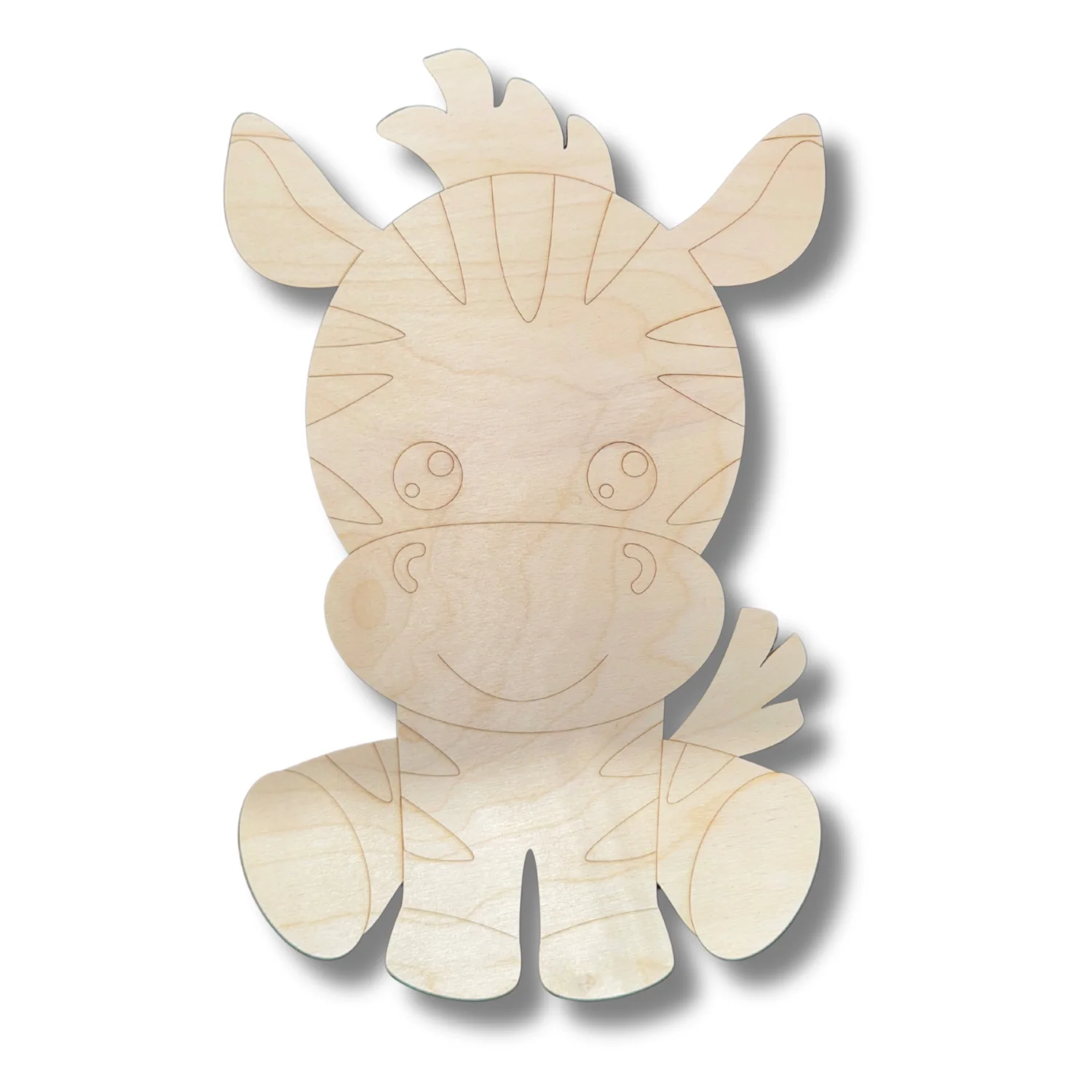Unfinished Wood Etched Zebra Shape | Paint By Line Crafts | up to 30" DIY - Image 2