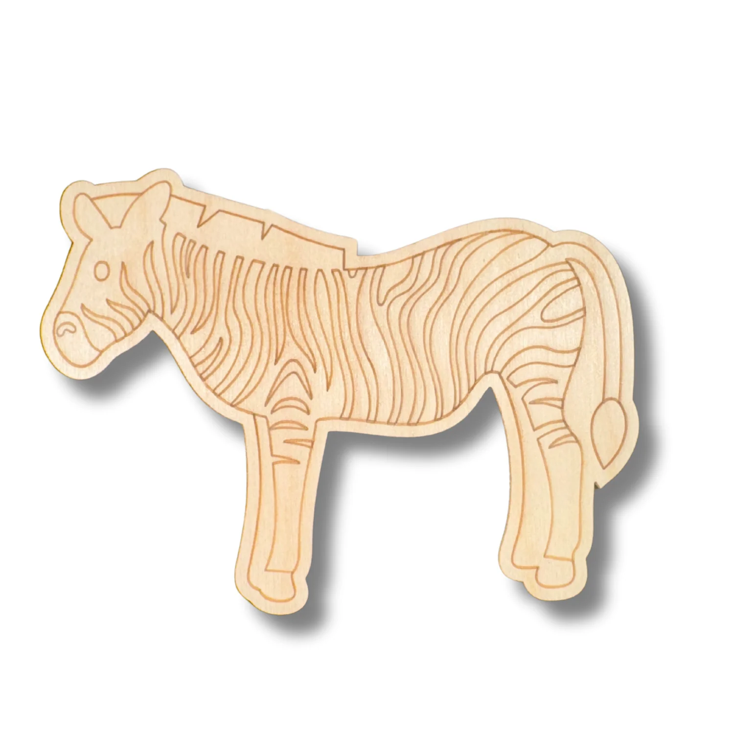 Unfinished Wood Etched Zebra Shape | Paint By Line Crafts | up to 30" DIY - Image 2