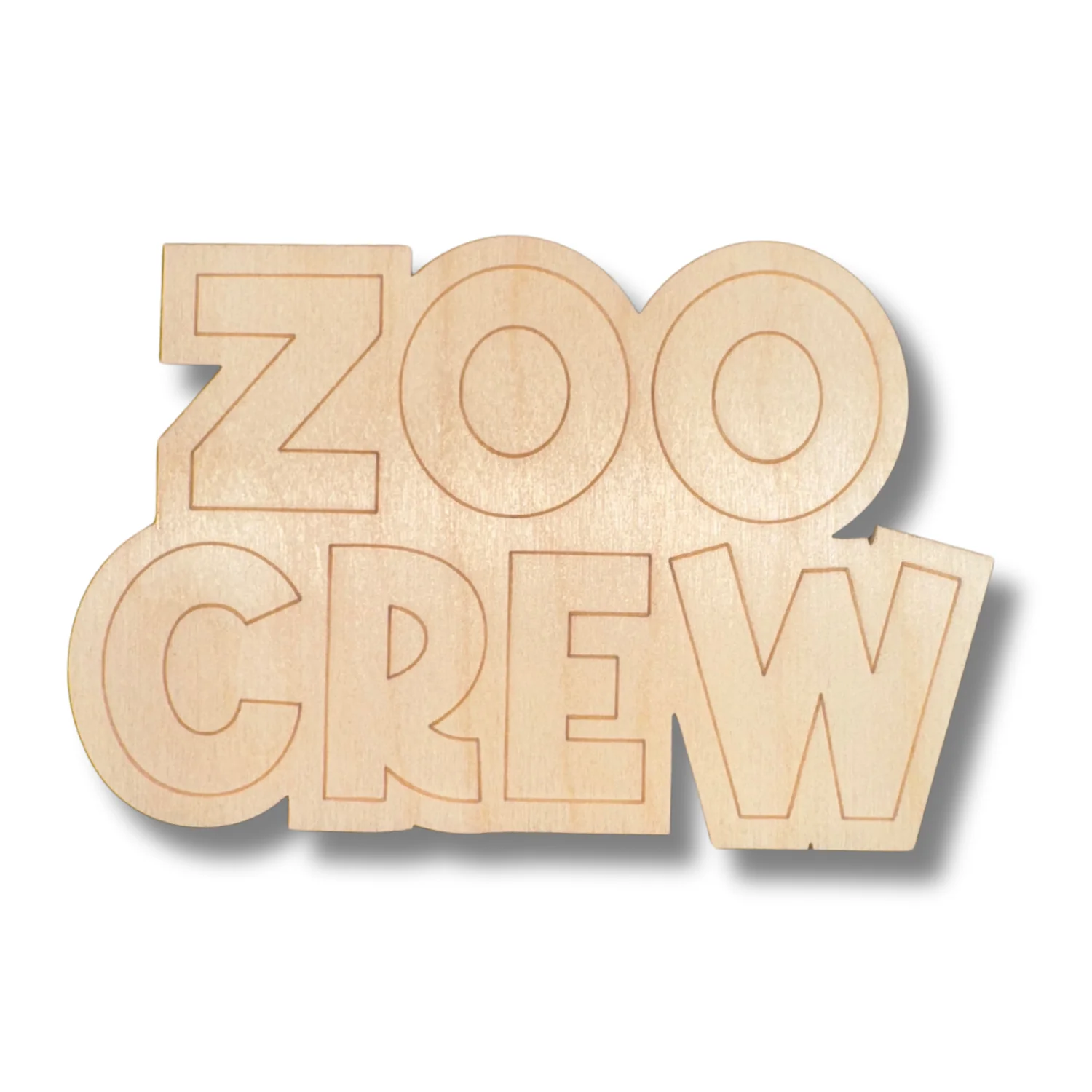 Unfinished Wood Etched Zoo Crew Shape | Paint By Line Crafts | up to 30" DIY - Image 2