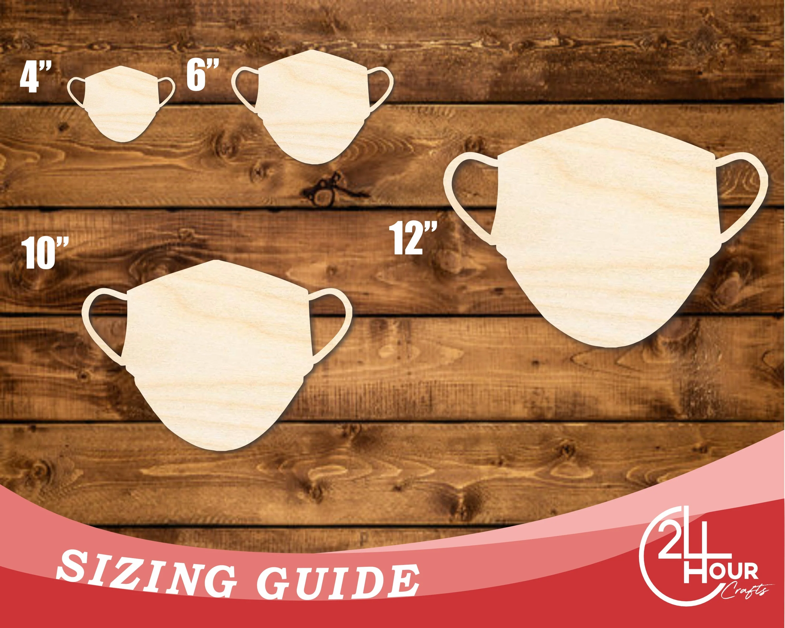 Unfinished Wood Face Mask Shape | DIY Craft Cutout | up to 46" DIY - Image 3