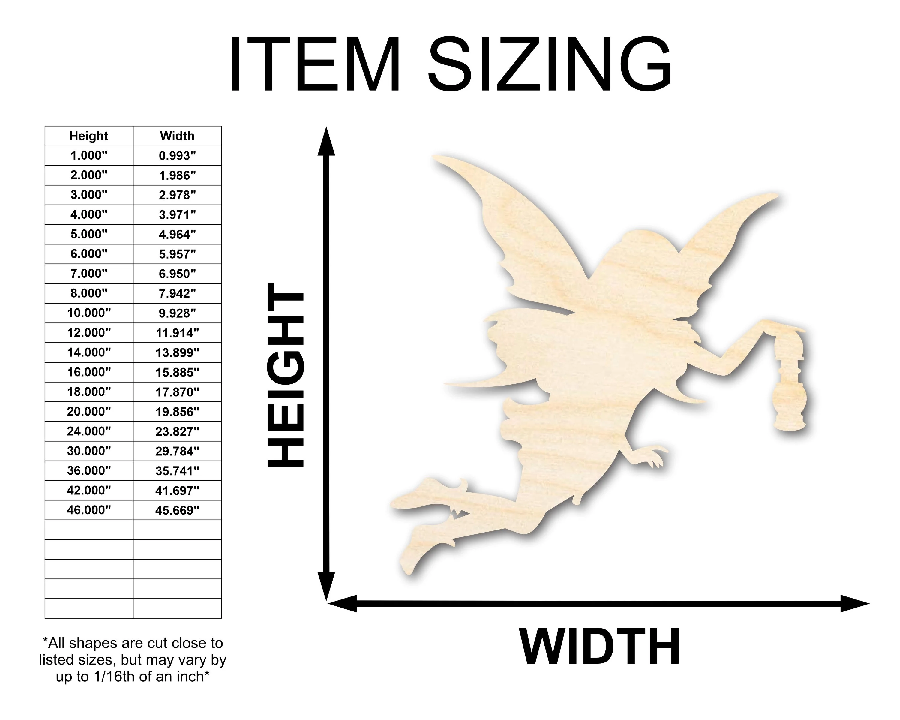 Unfinished Wood Fairy Lantern Silhouette | DIY Mythical Craft Cutout | up to 46" DIY - Image 2