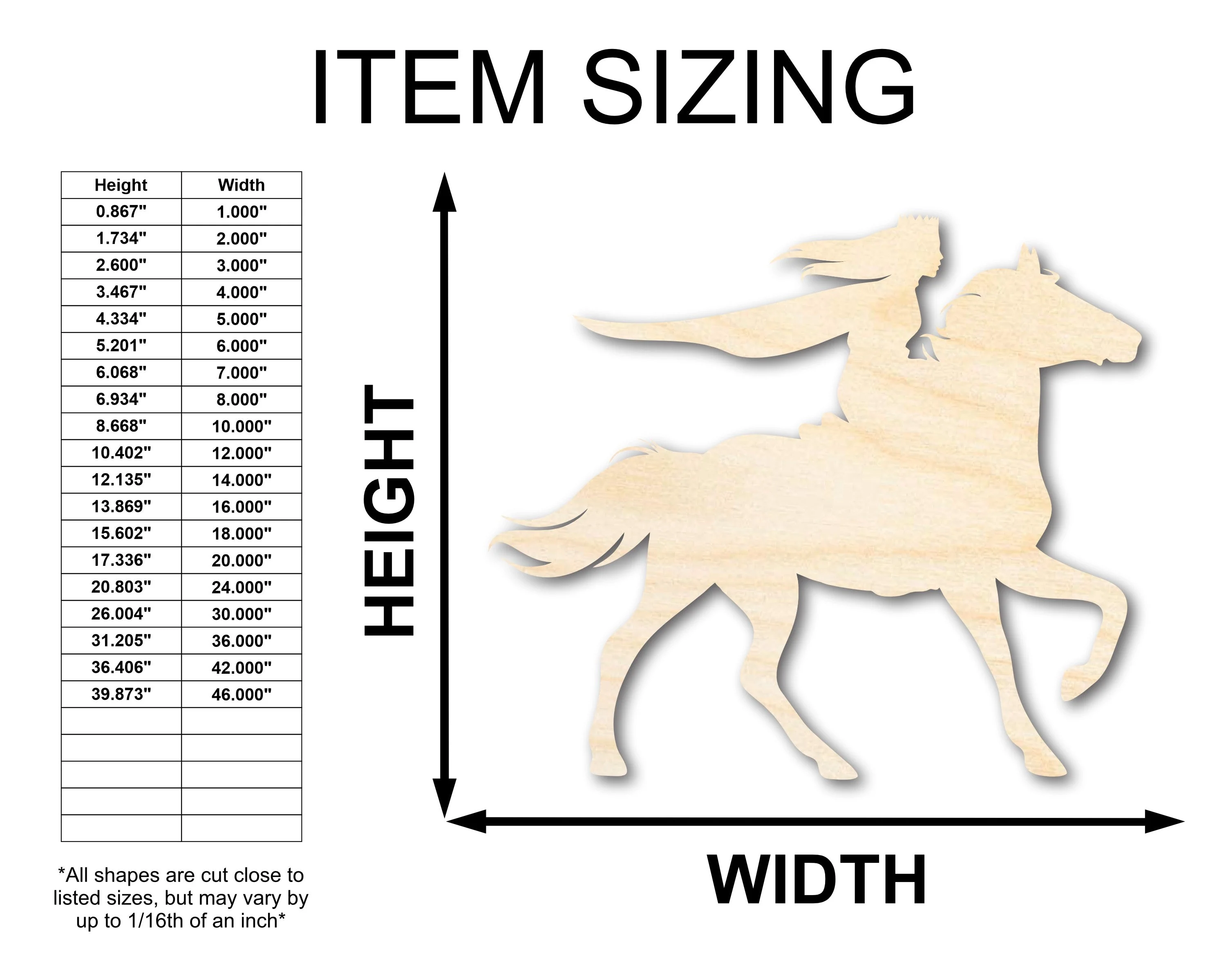 Unfinished Wood Fairytale Horse and Rider Shape - Craft - up to 46" - Image 2