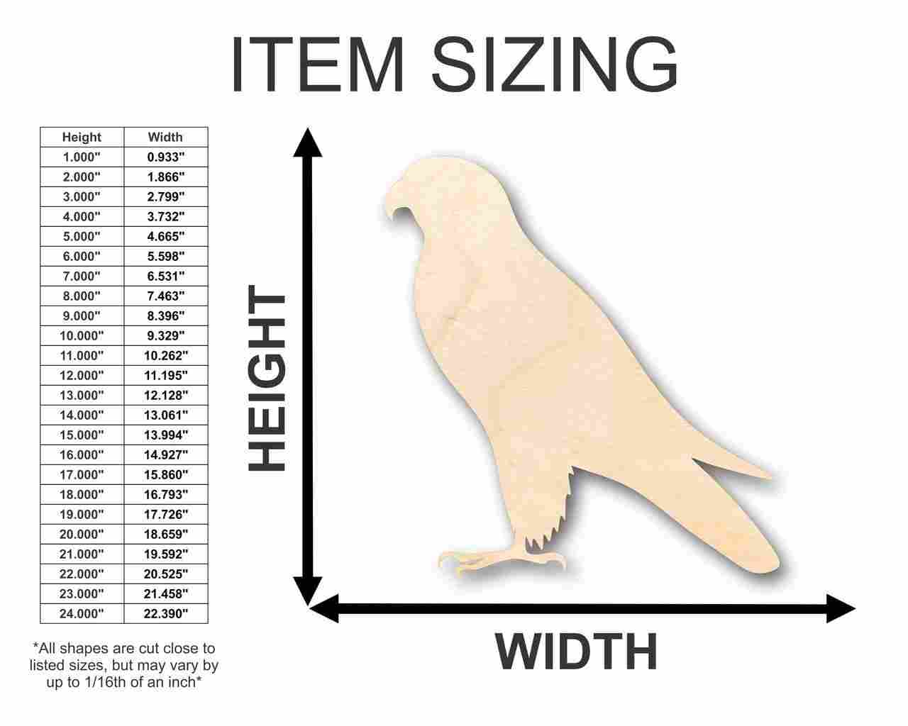 Unfinished Wood Falcon Shape - Animal - Bird - Wildlife - Craft - up to 46" DIY - Image 2