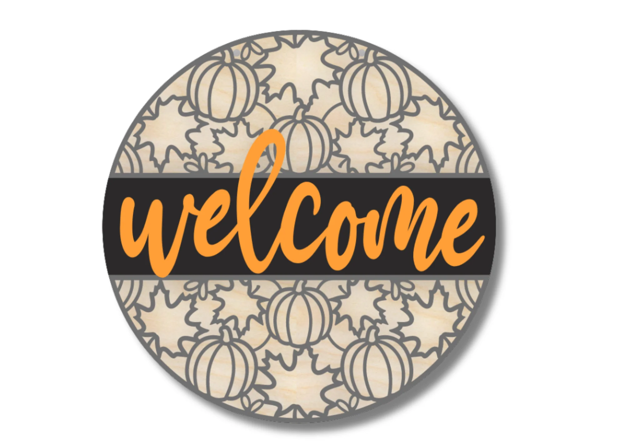 Unfinished Wood Fall Leaves Welcome Door Sign Kit | Wood Craft Cutouts | 1/4" Thick | - Image 2