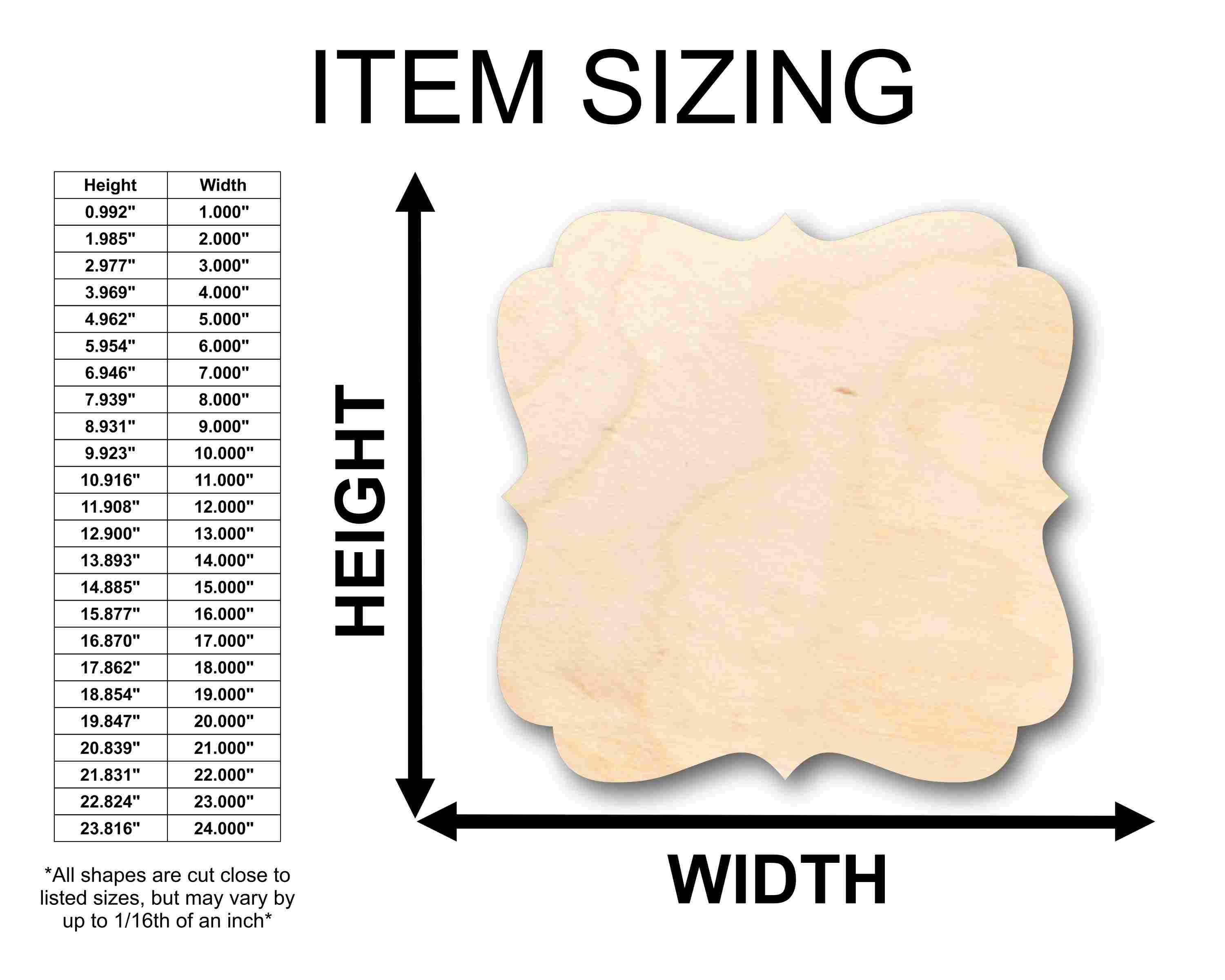 Unfinished Wood Fancy Award Craft Plaque Silhouette - Craft- up to 46" DIY - Image 2