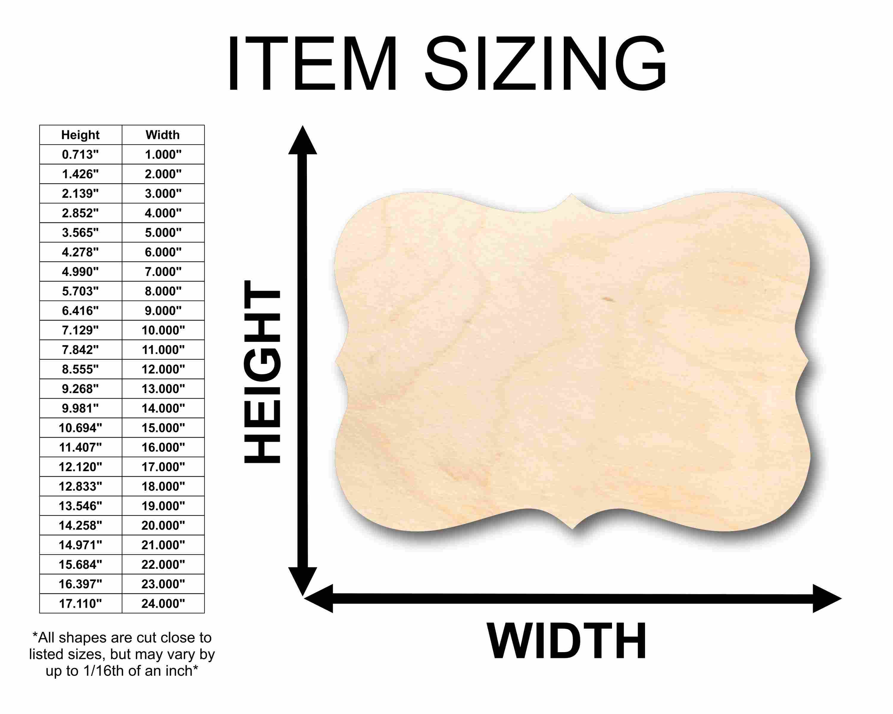 Unfinished Wood Fancy Award Craft Plaque Silhouette - Craft- up to 46" DIY - Image 2