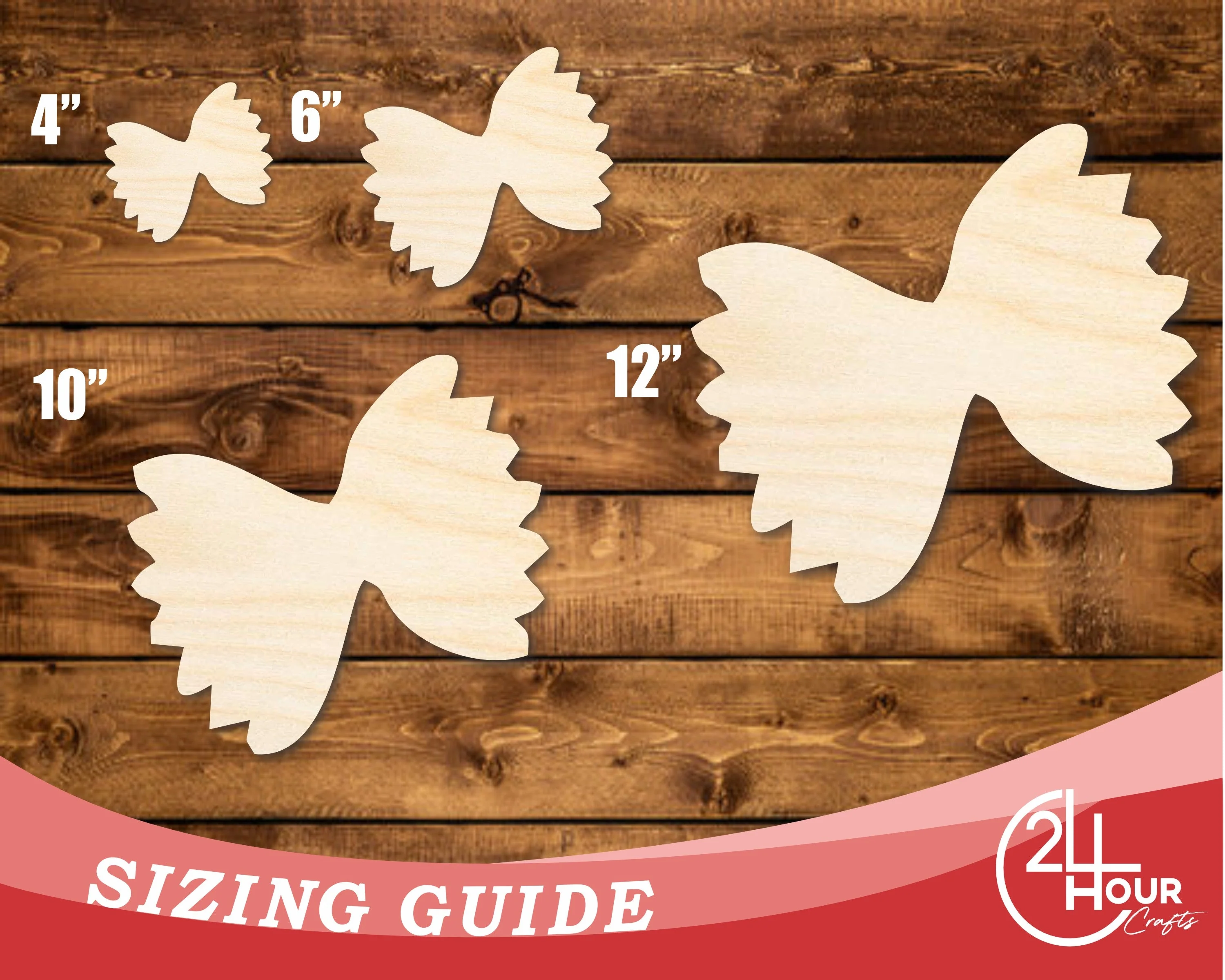 Unfinished Wood Farfalle Pasta| DIY Craft Cutout | up to 46" DIY - Image 3