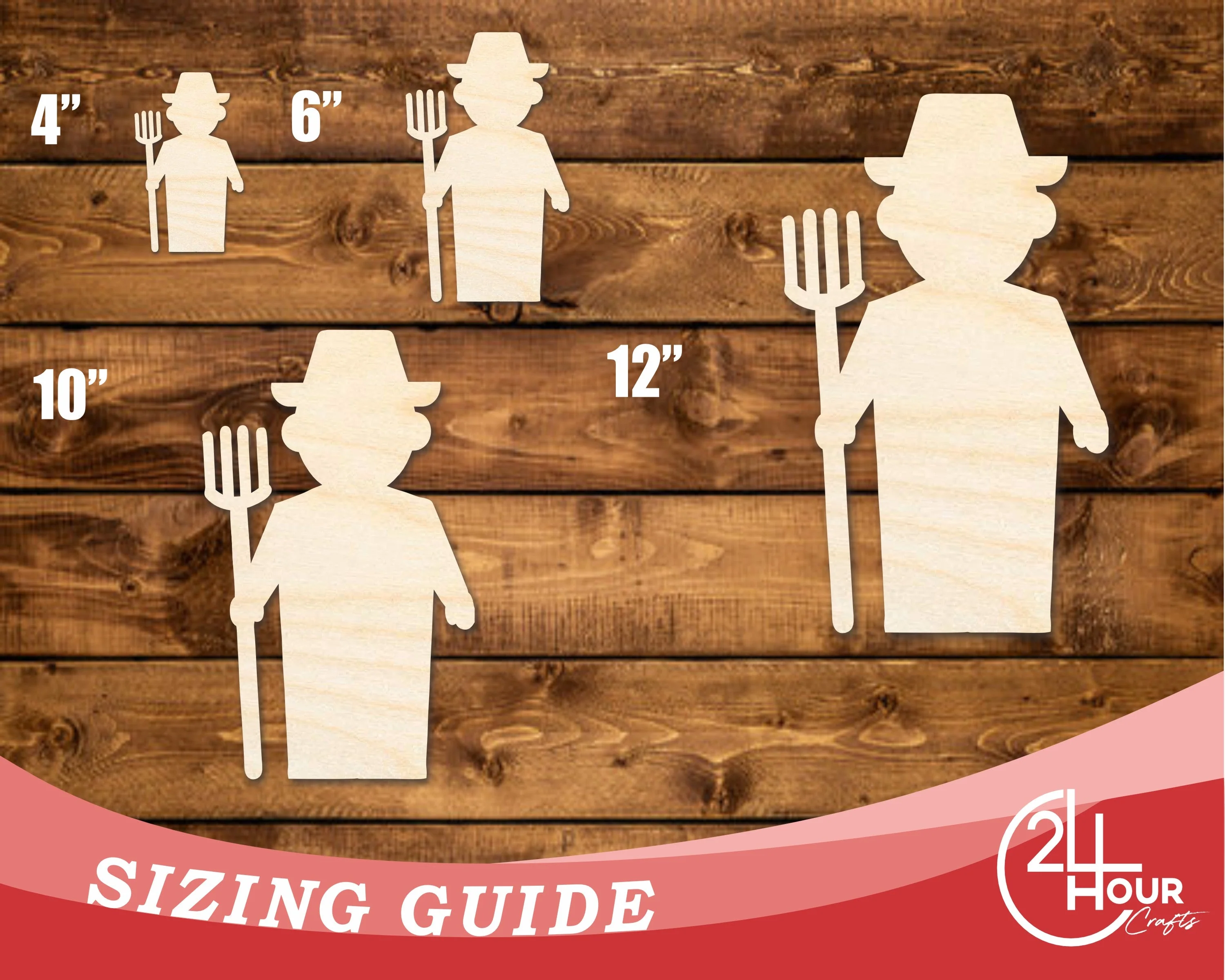 Unfinished Wood Farmer Shape | DIY Craft Cutout | up to 46" DIY - Image 3
