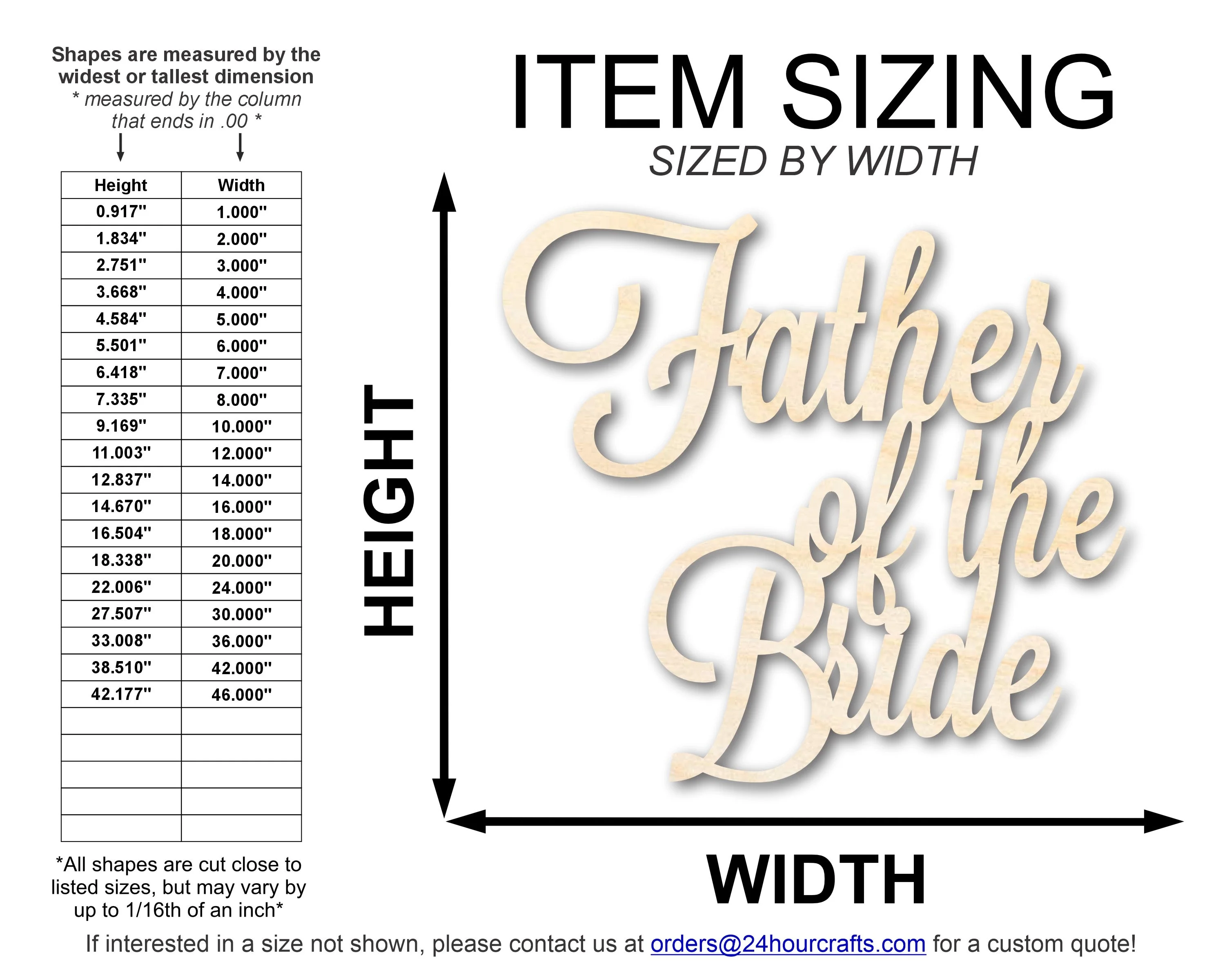 Unfinished Wood Father of the Bride Shape | DIY Craft Cutout | up to 46" DIY - Image 2