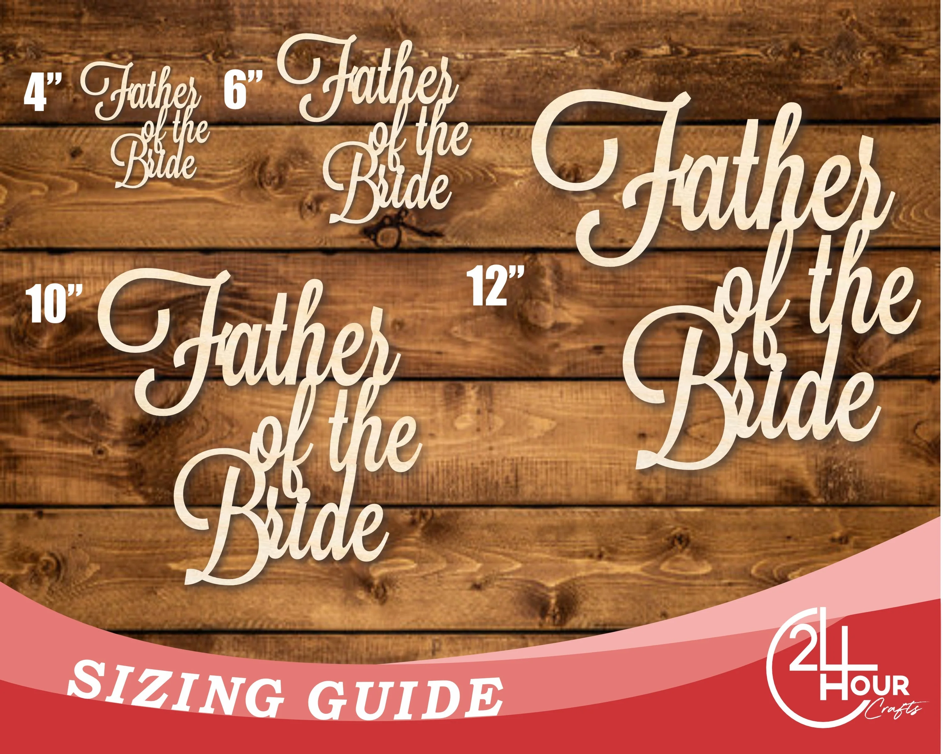 Unfinished Wood Father of the Bride Shape | DIY Craft Cutout | up to 46" DIY - Image 3