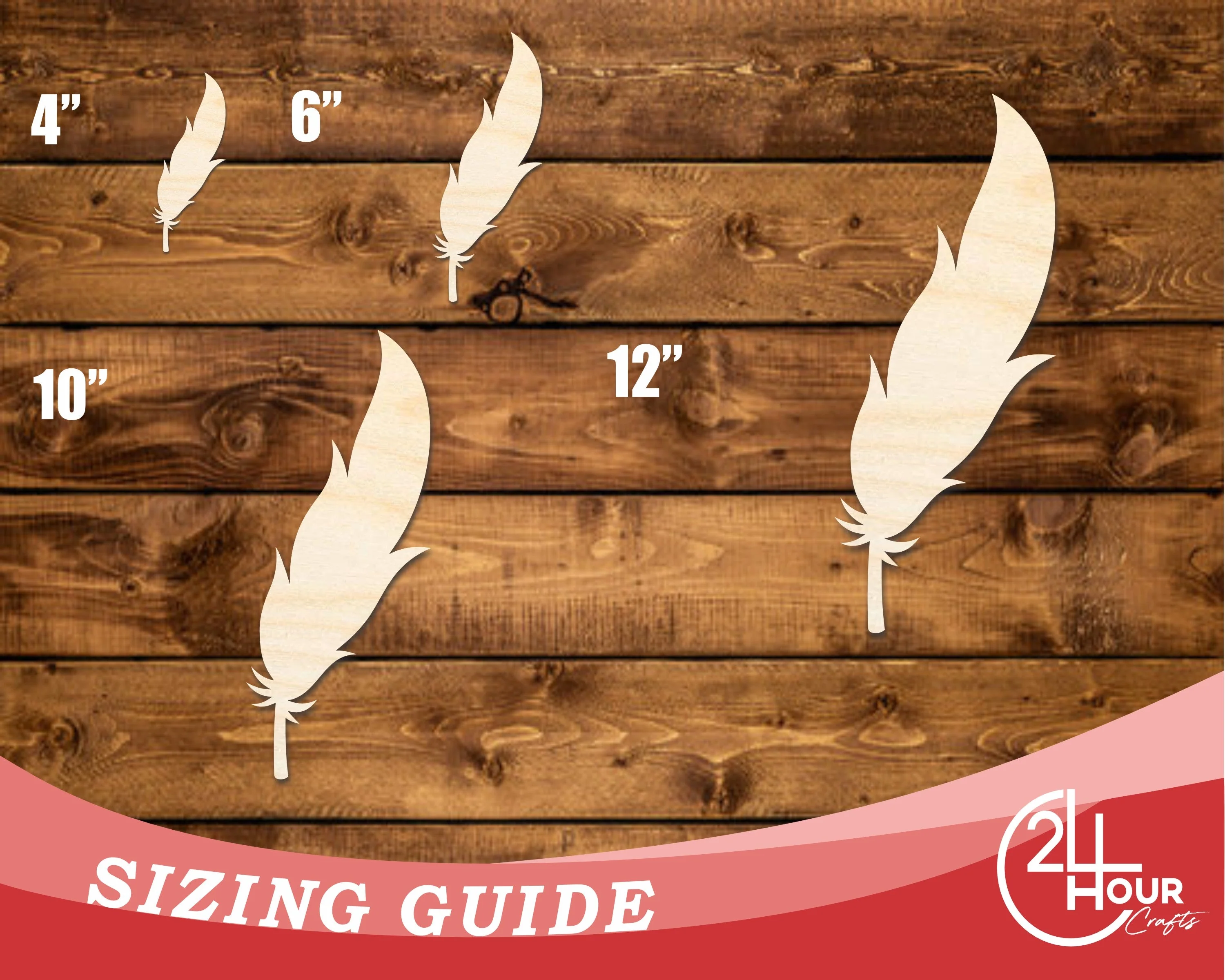 Unfinished Wood Feather Shape | DIY Craft Cutout | up to 46" DIY - Image 3