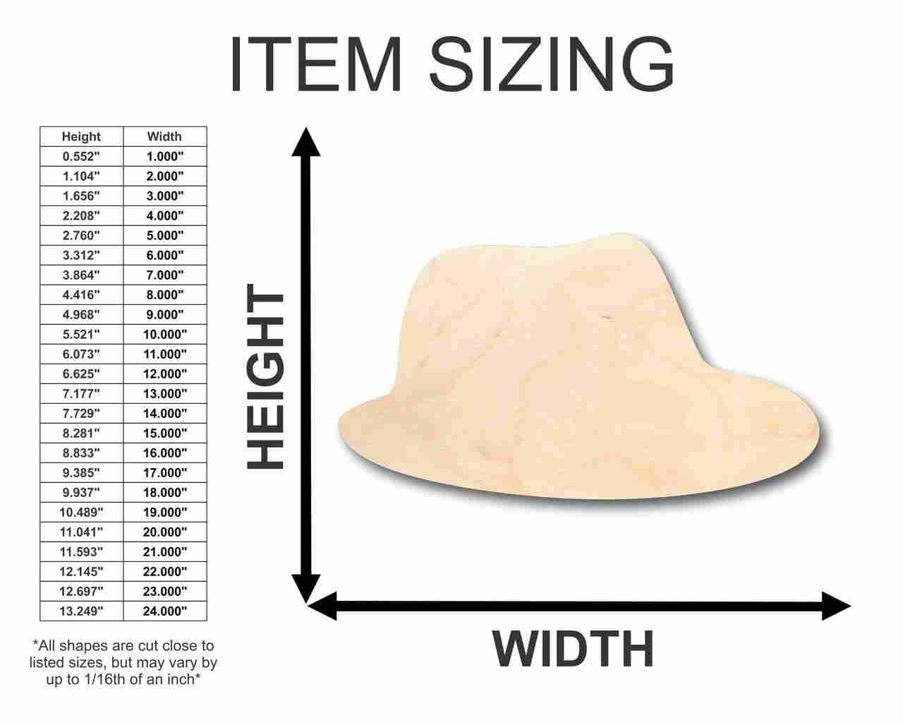Unfinished Wood Fedora Shape - Hat - Craft - up to 46" DIY - Image 2
