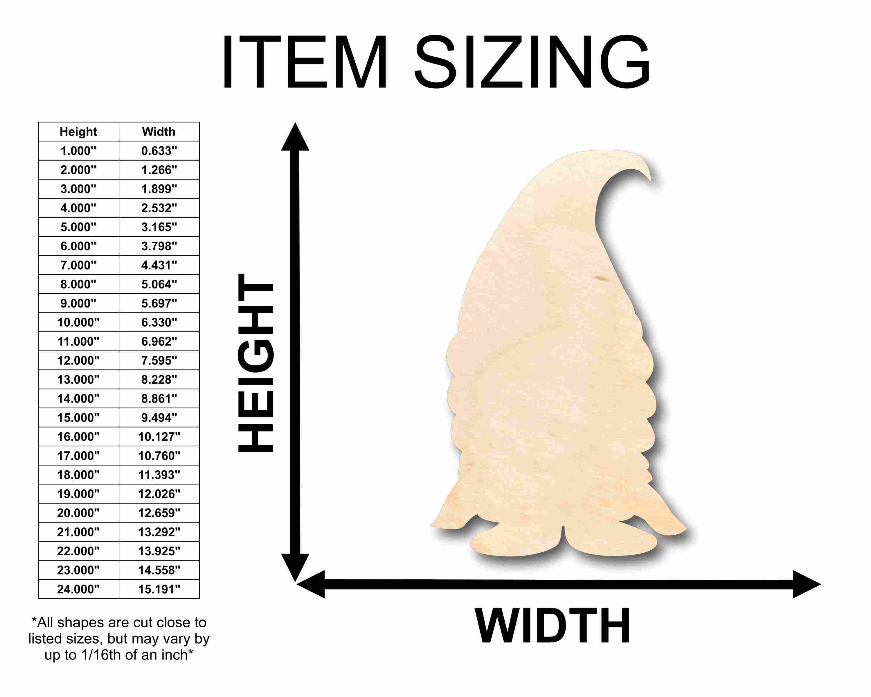 Unfinished Wood Female Gnome Silhouette - Craft- up to 46" DIY - Image 2