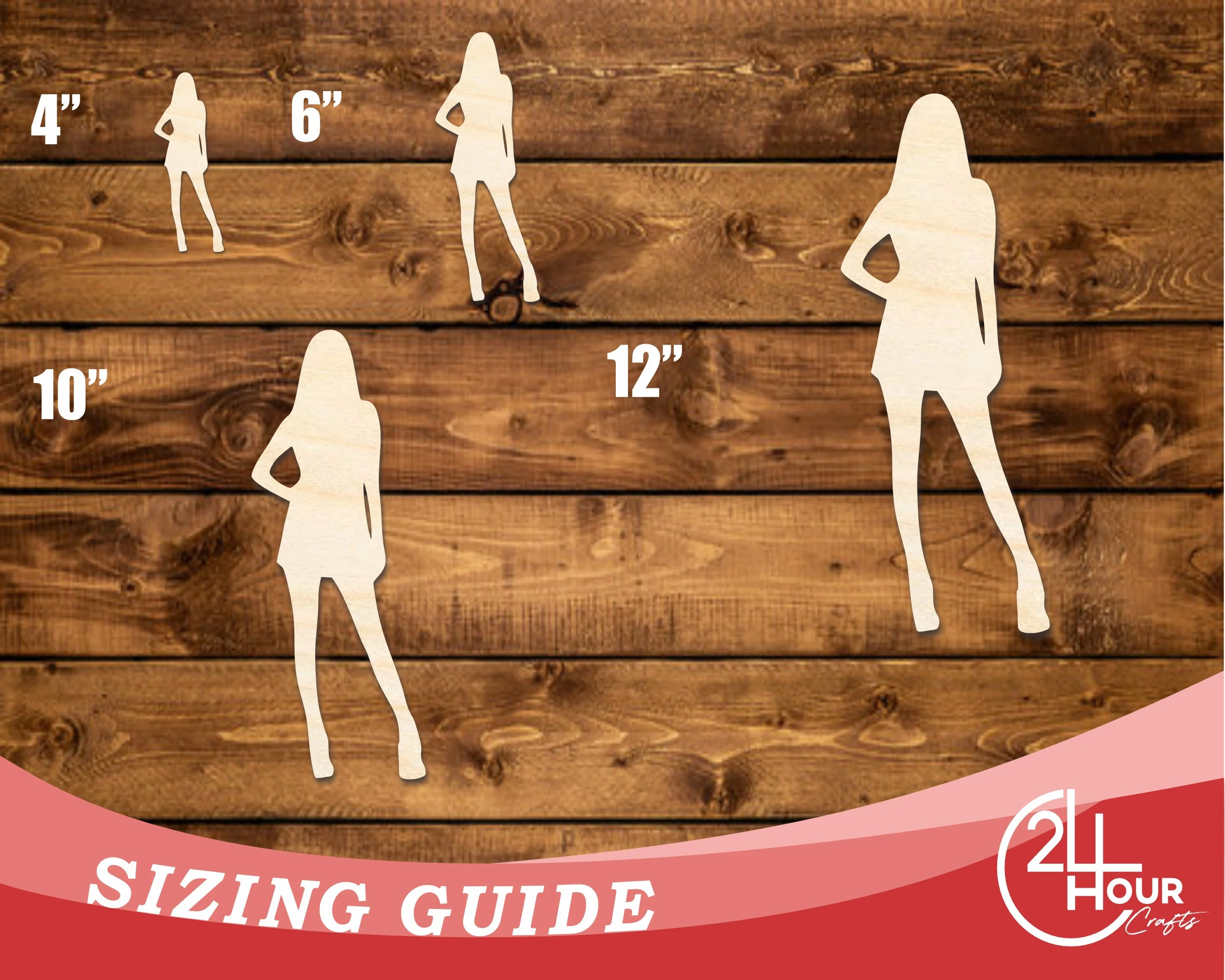 Unfinished Wood Female Idol Shape | DIY Craft Cutout | up to 46" DIY - Image 3